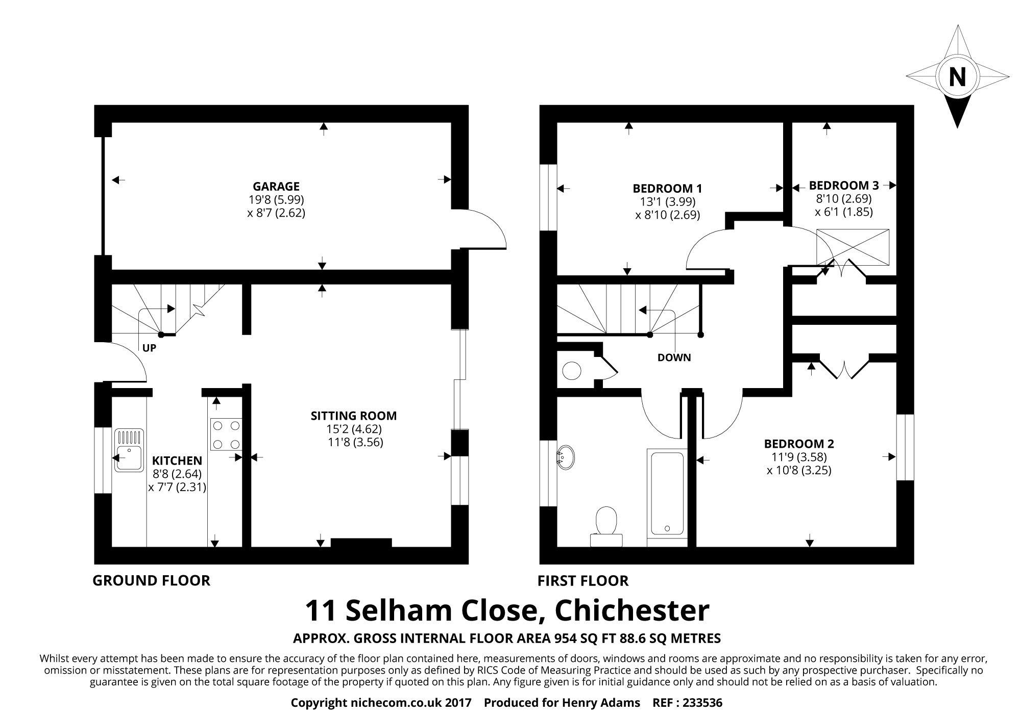 Free property report 11 Selham Close, Chichester, PO19 5BZ Chimnie
