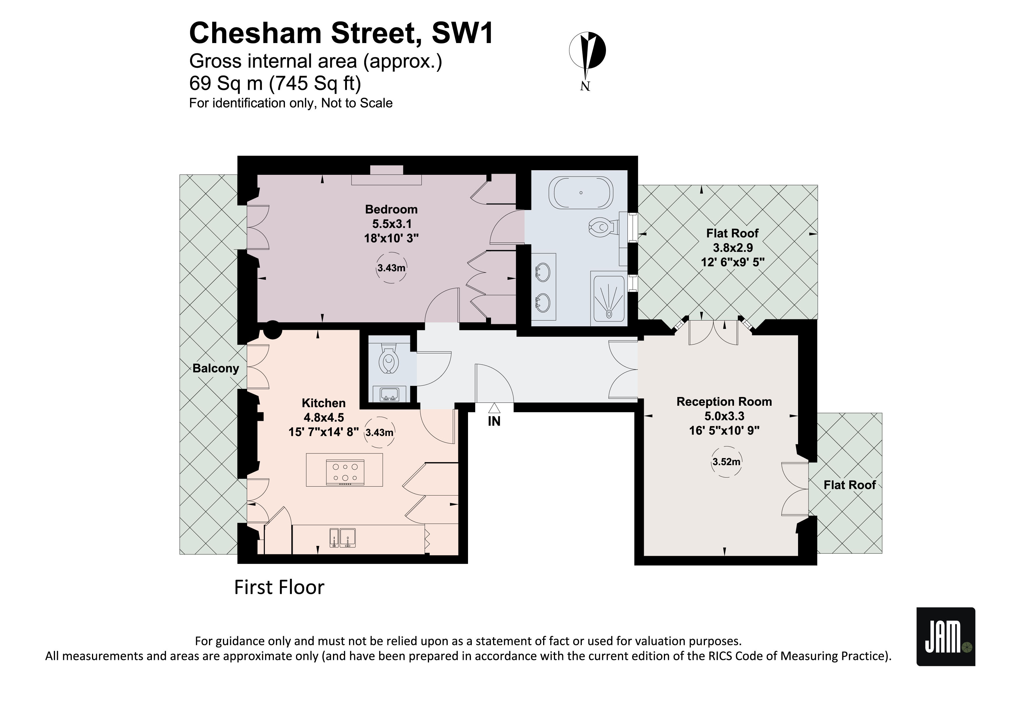 Flat 5, 13-15, Chesham Street, London floorplan