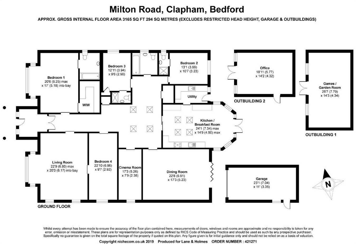 4 Bedrooms Detached bungalow for sale in Milton Road, Clapham, Bedford MK41