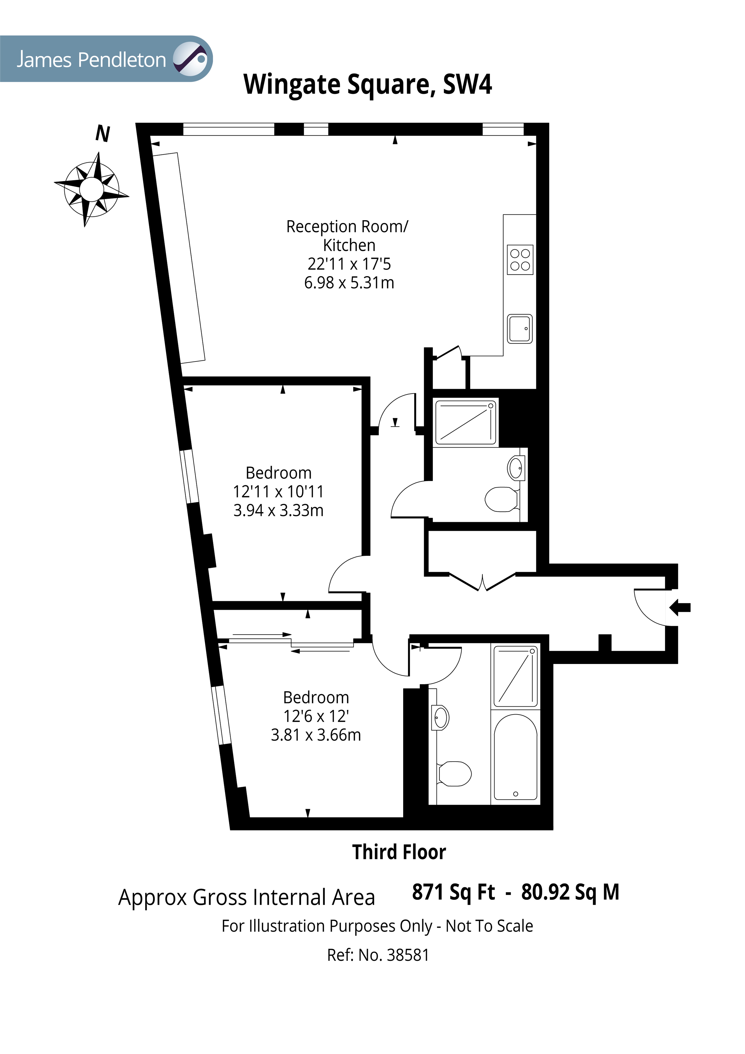 2 Bedrooms Flat to rent in Wingate Square, Clapham, London SW4