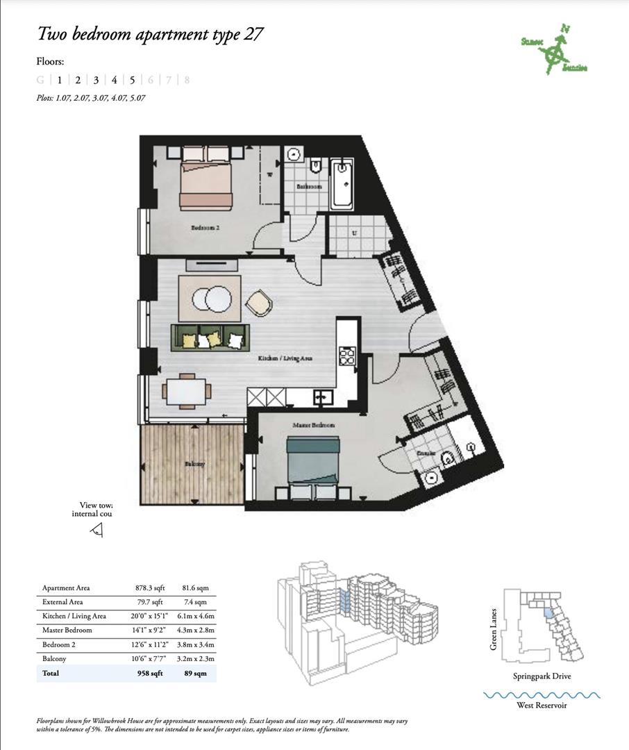 197, Willowbrook House, Coster Avenue, London floorplan