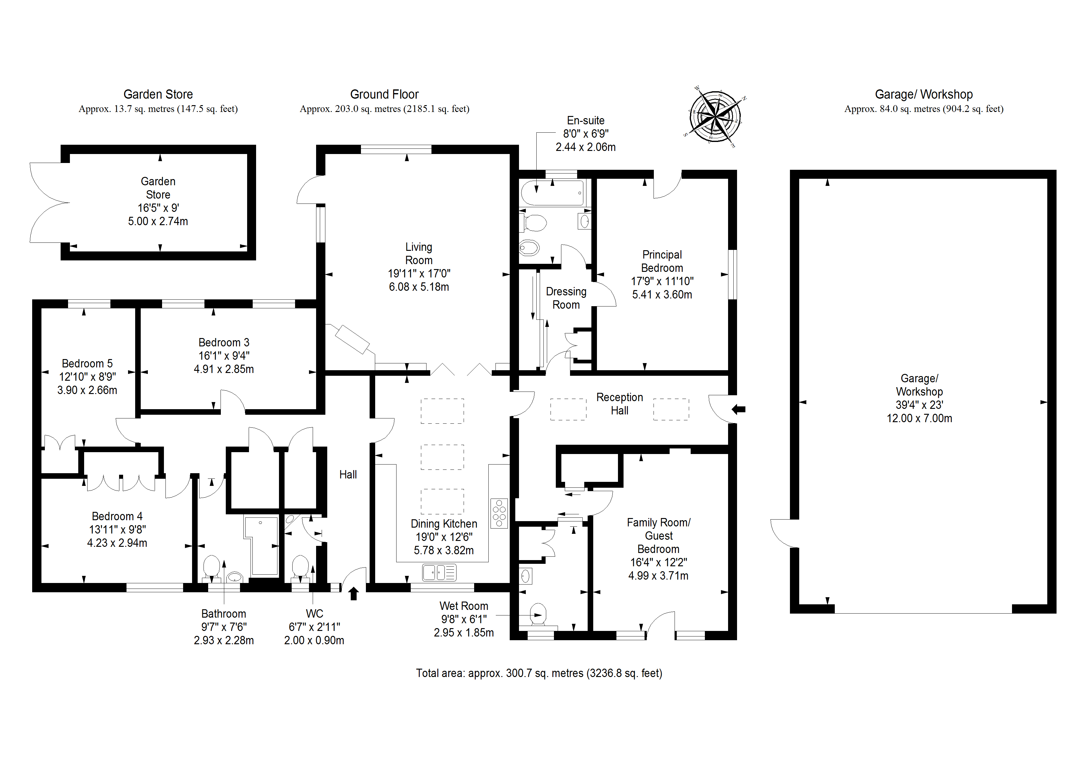 White Lodge, Carberry, East Lothian EH21, 5 bedroom detached bungalow