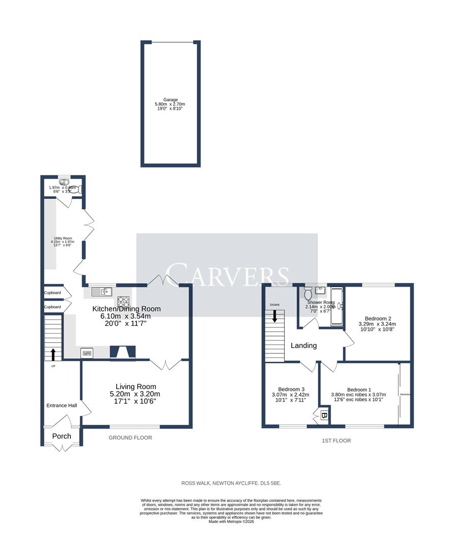 14, Ross Walk, Newton Aycliffe floorplan