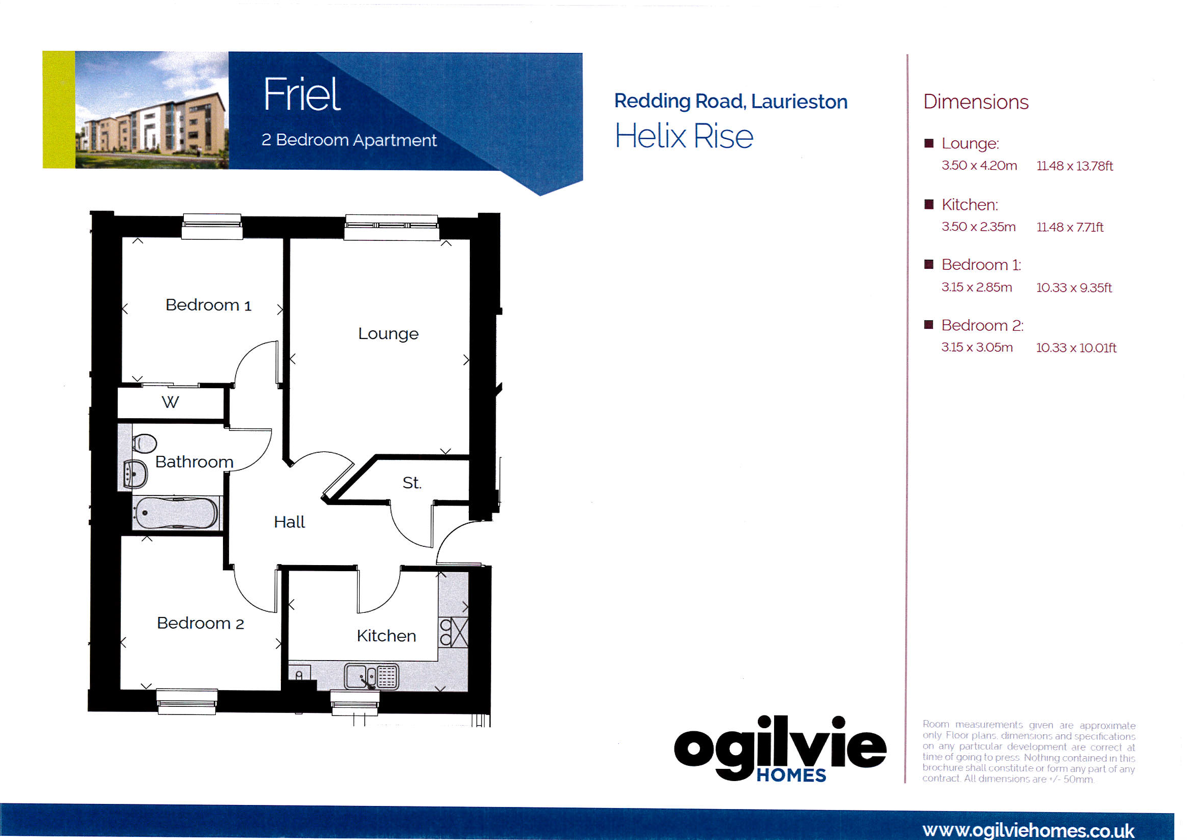 New home, 2 bed flat for sale in Forbes Place, Helix Rise, Laurieston