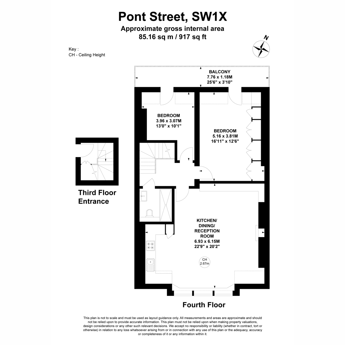 Flat Flat 24, 52, Pont Street, London floorplan