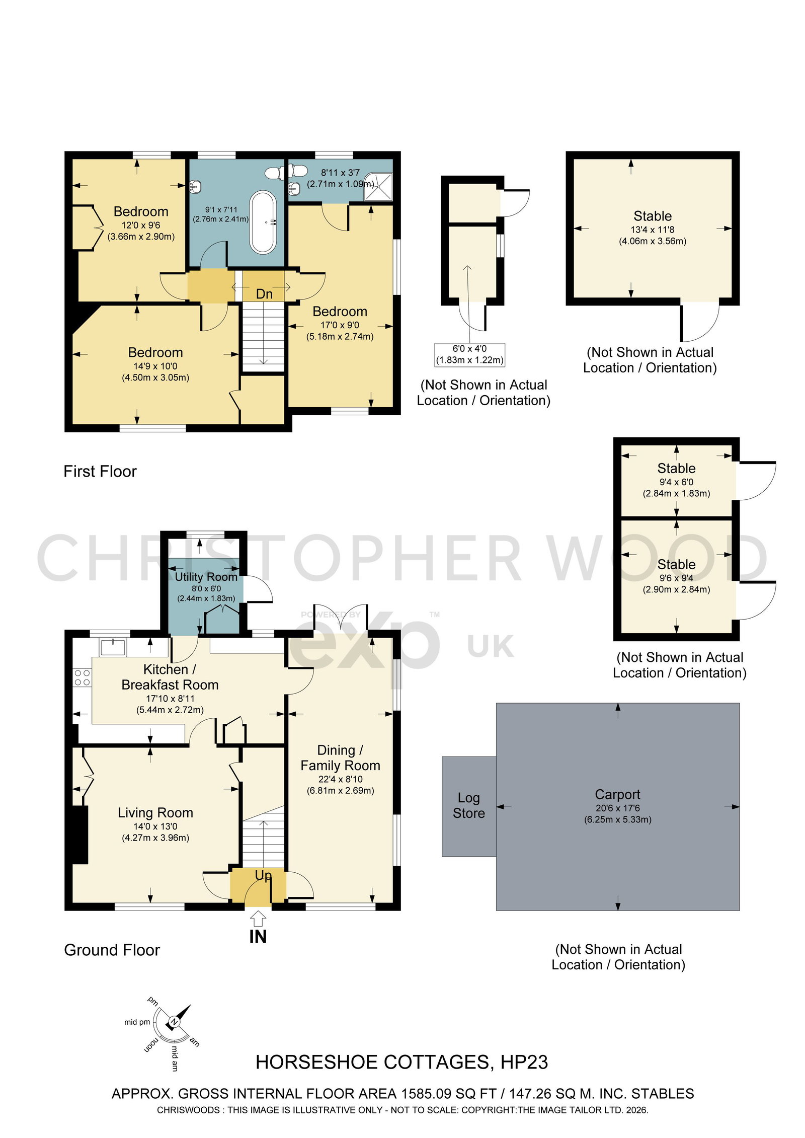 Horseshoe Cottages,1, Parrotts Lane, Buckland Common floorplan