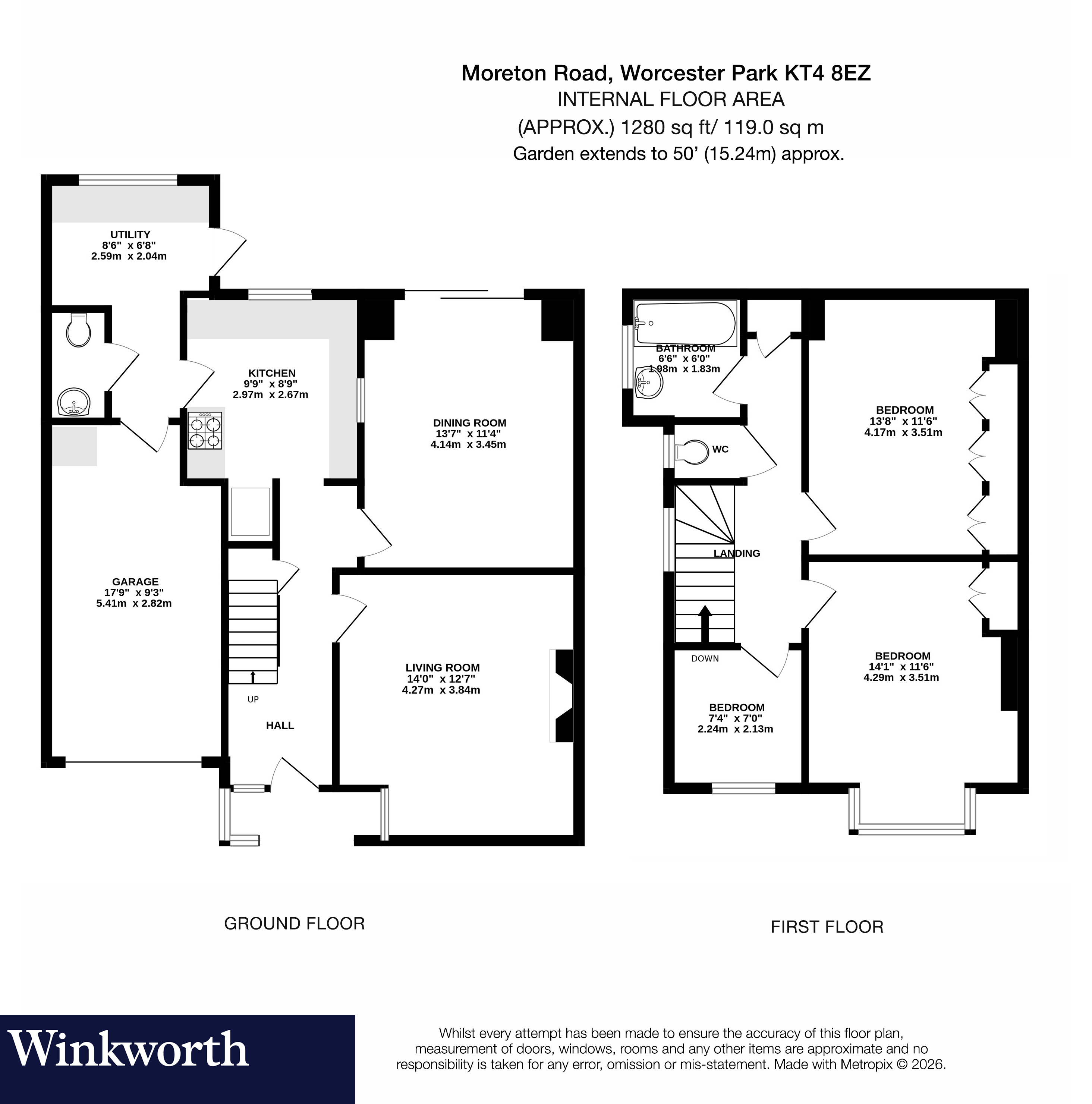 28, Moreton Road, Worcester Park floorplan
