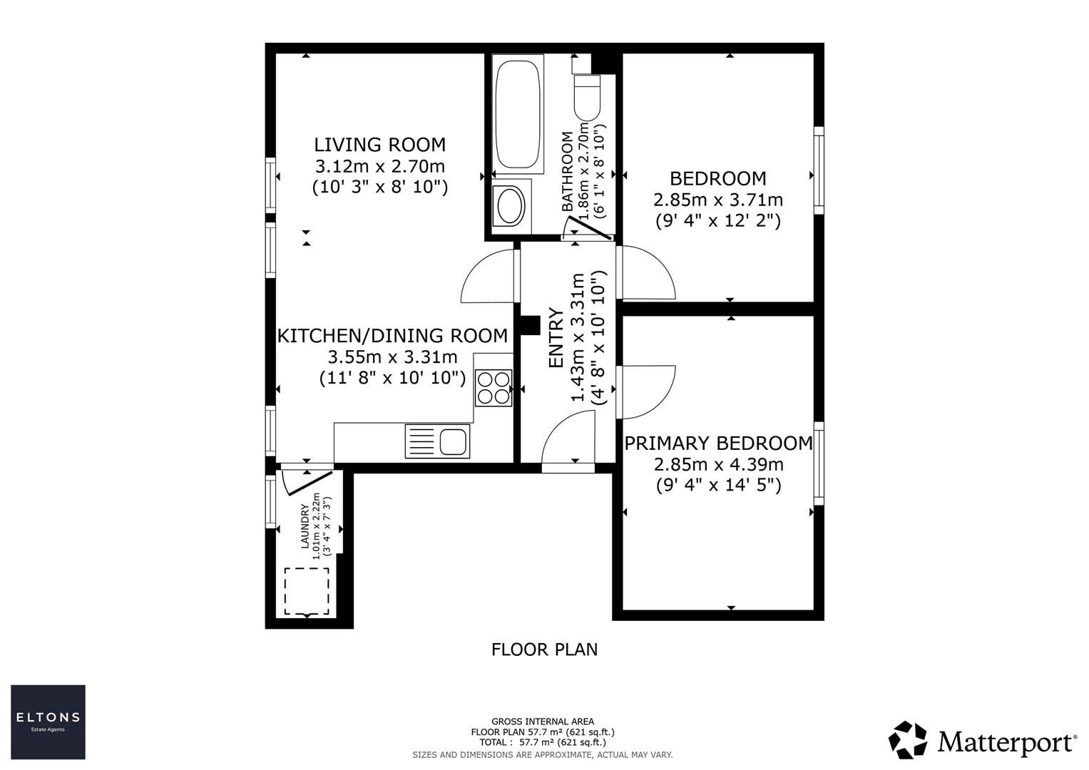 Flat 3 Redlands Place, Brighton Road, Horsham floorplan