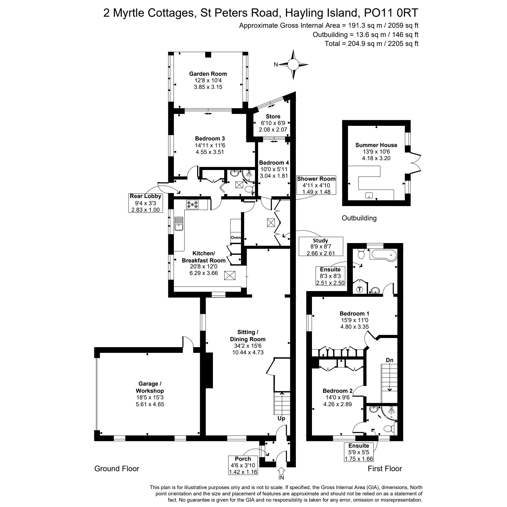 2, Myrtle Cottages, Hayling Island floorplan