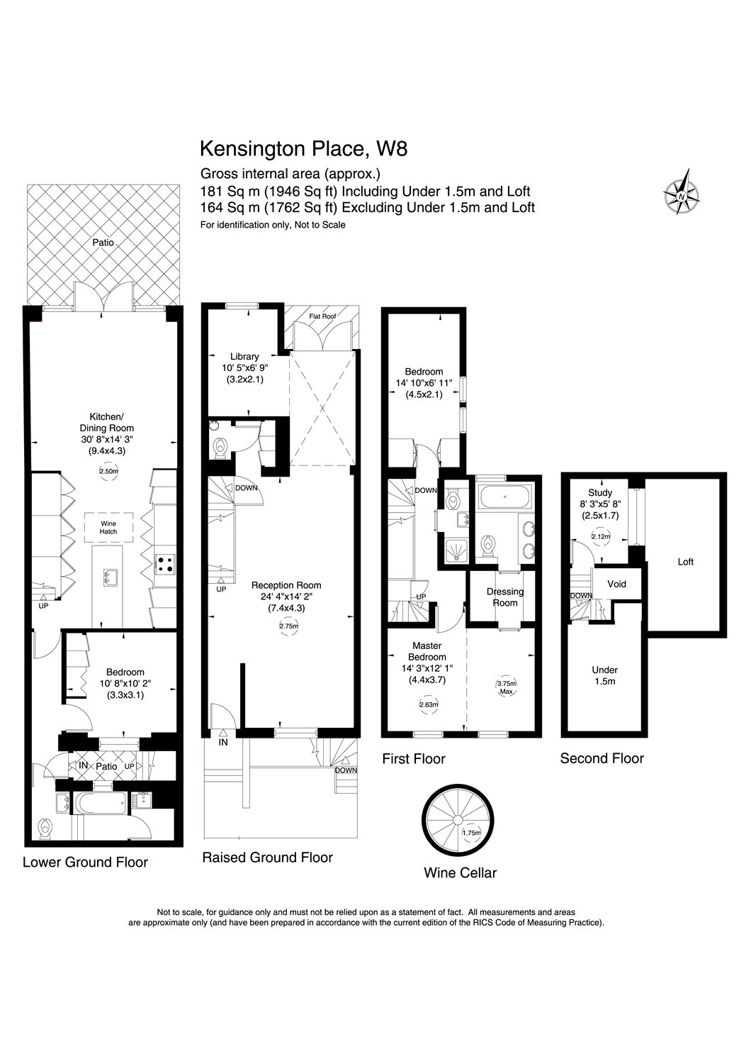 3 Bedrooms Terraced house to rent in Kensington Place, Kensington, London W8