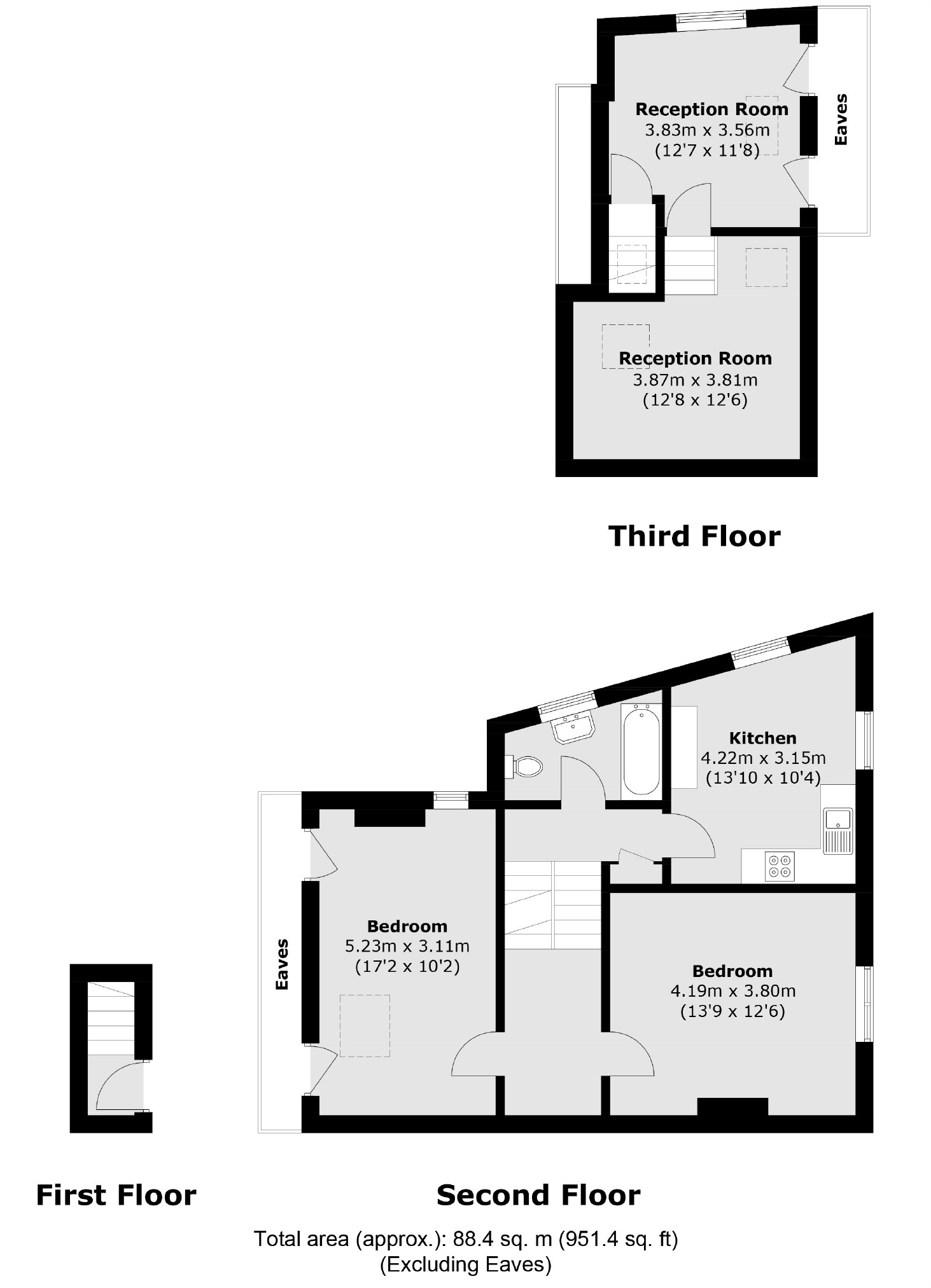 32C, Elms Crescent, London floorplan
