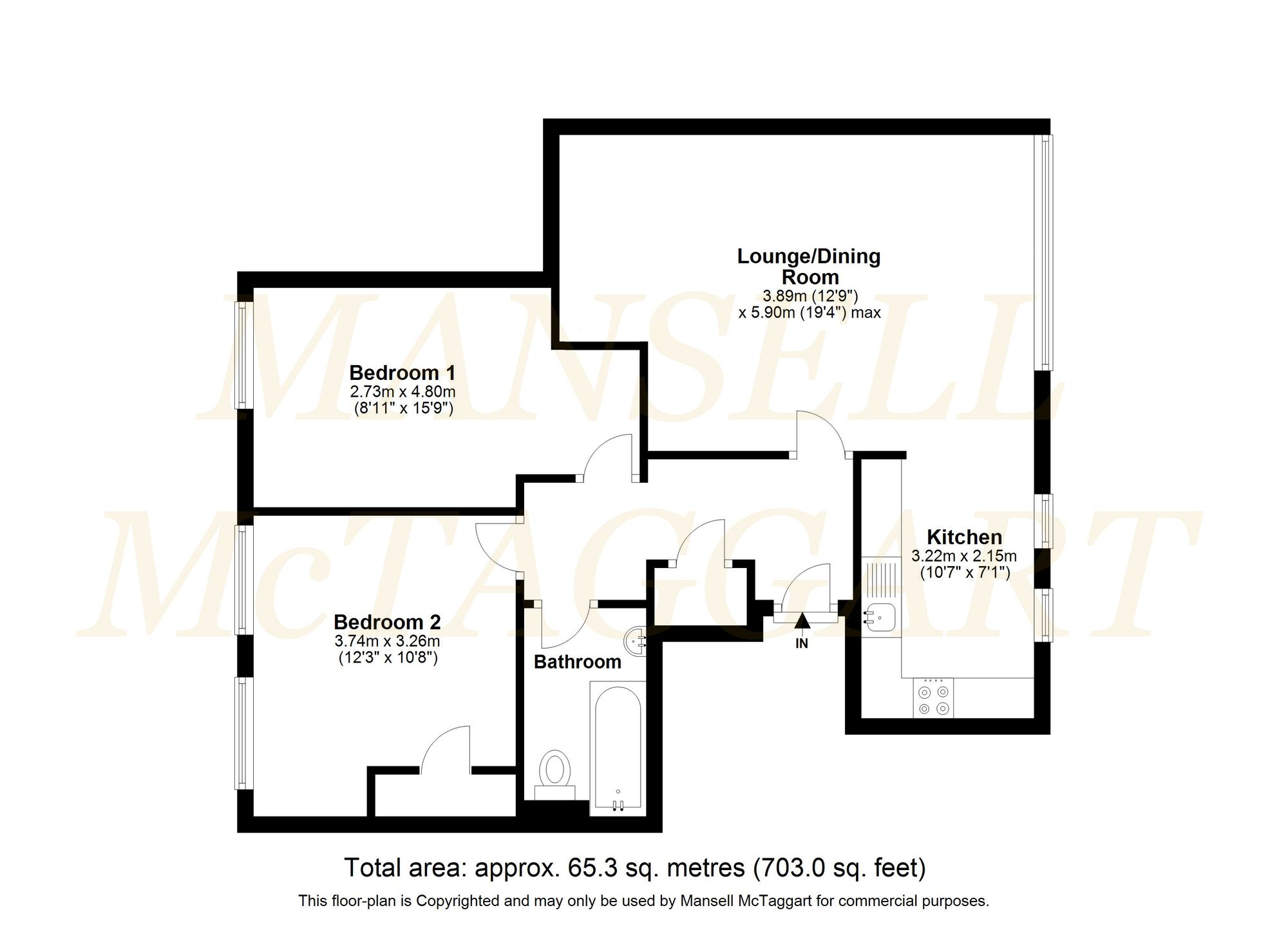19 Elizabeth House, East Grinstead floorplan
