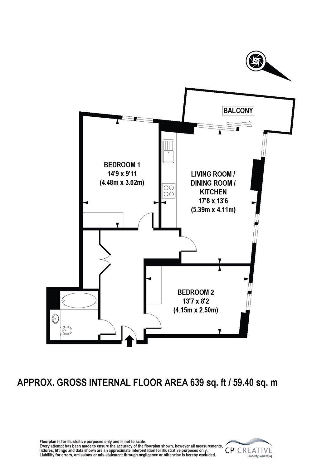 Flat 122, Residence Tower, Woodberry Grove, London floorplan