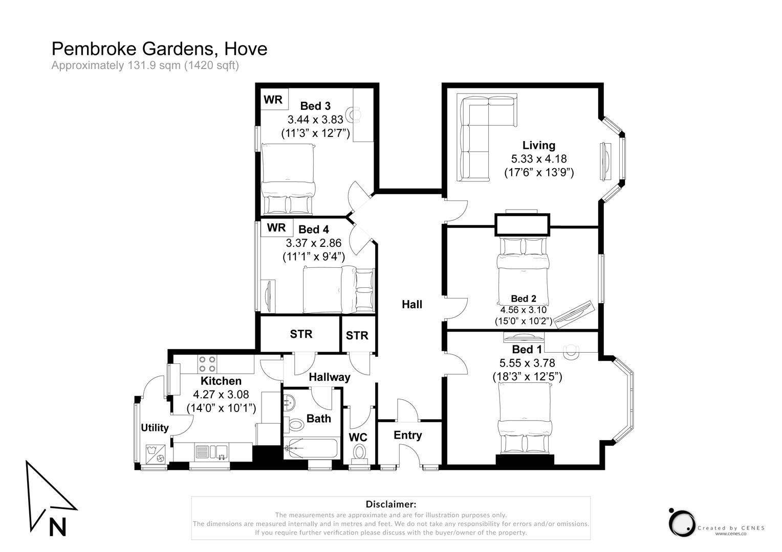 GF, 4, Pembroke Gardens, Hove floorplan
