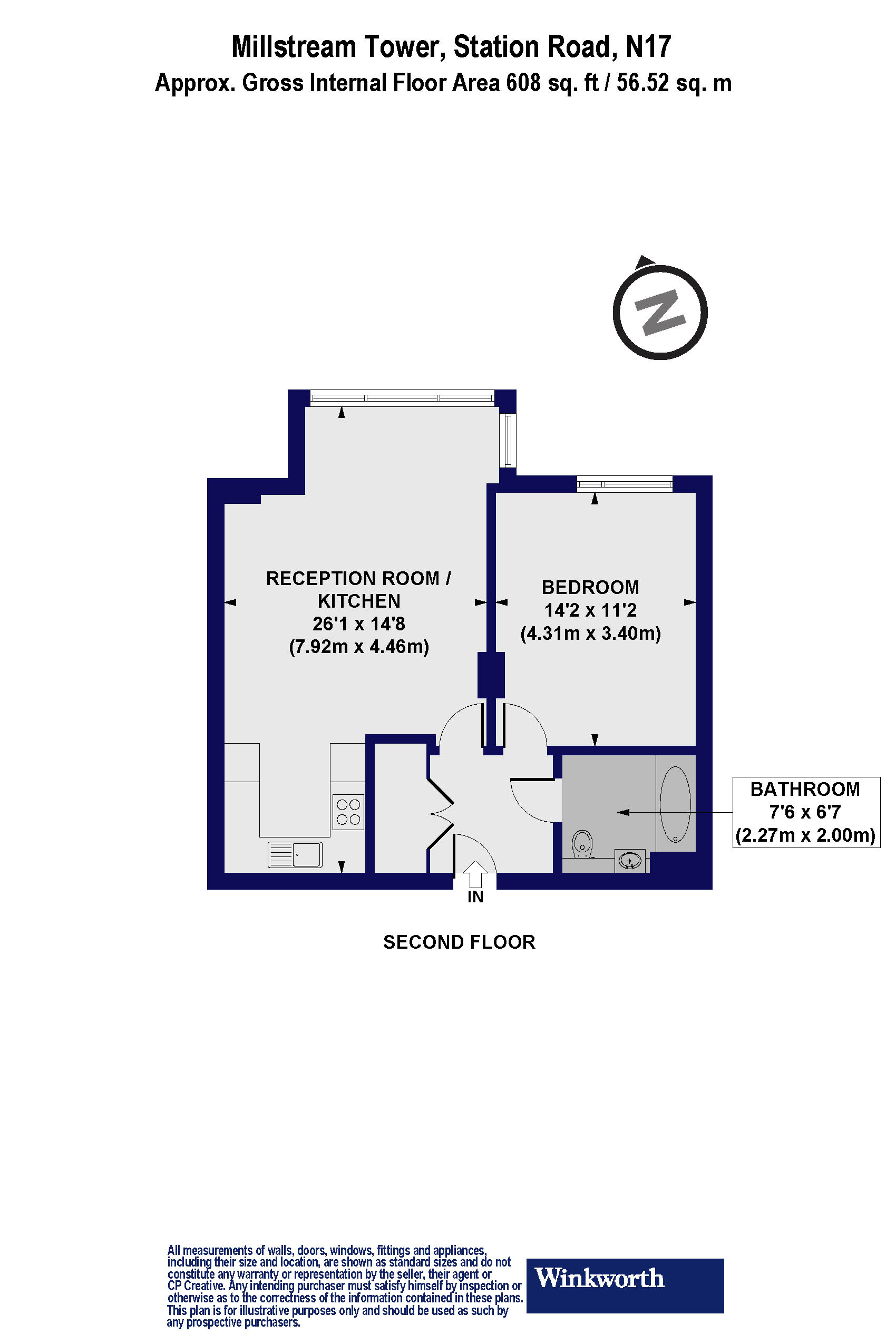 Flat 13, Millstream Tower, 5, Station Road, London floorplan