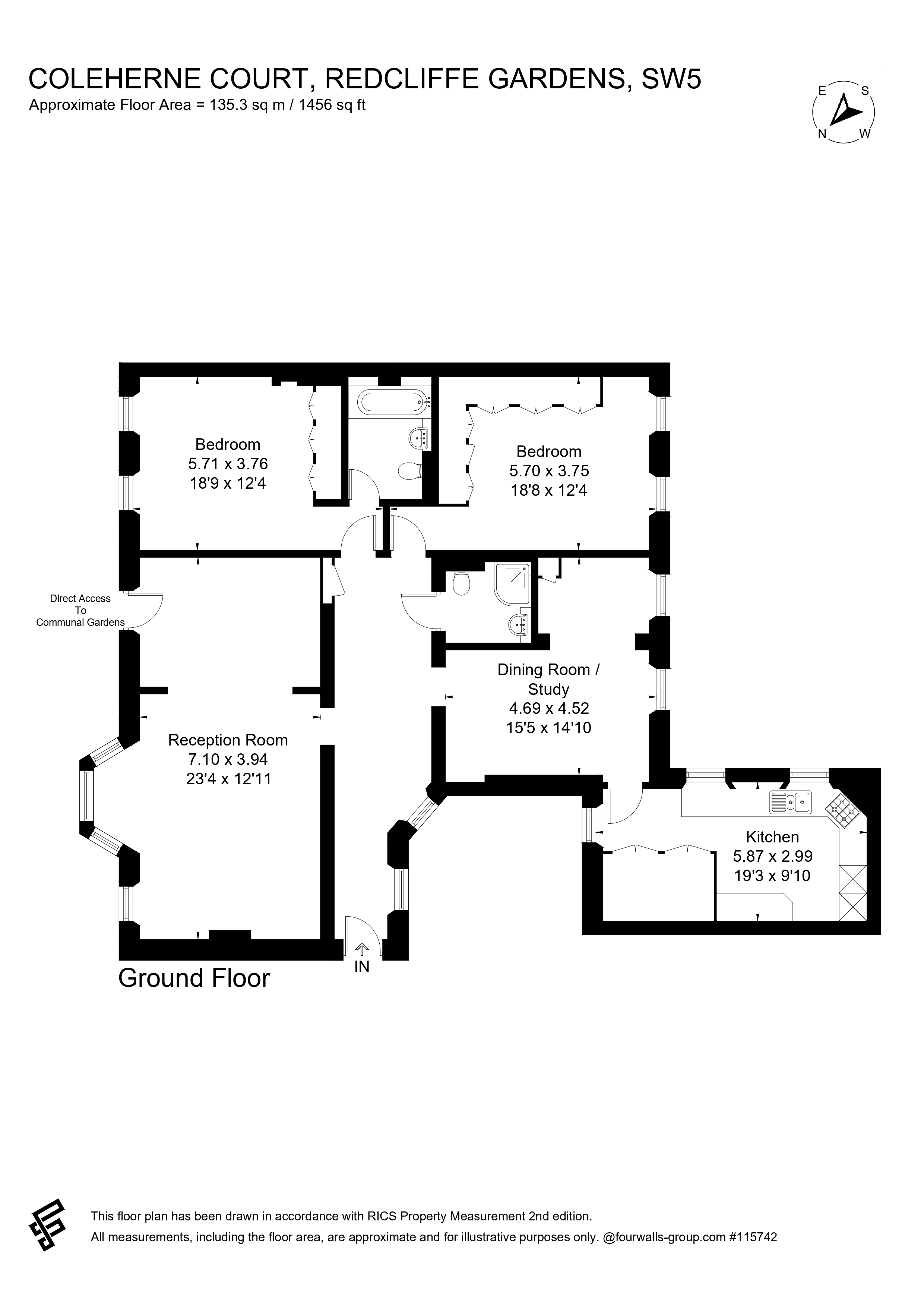 Redcliffe Gardens, Chelsea floorplan