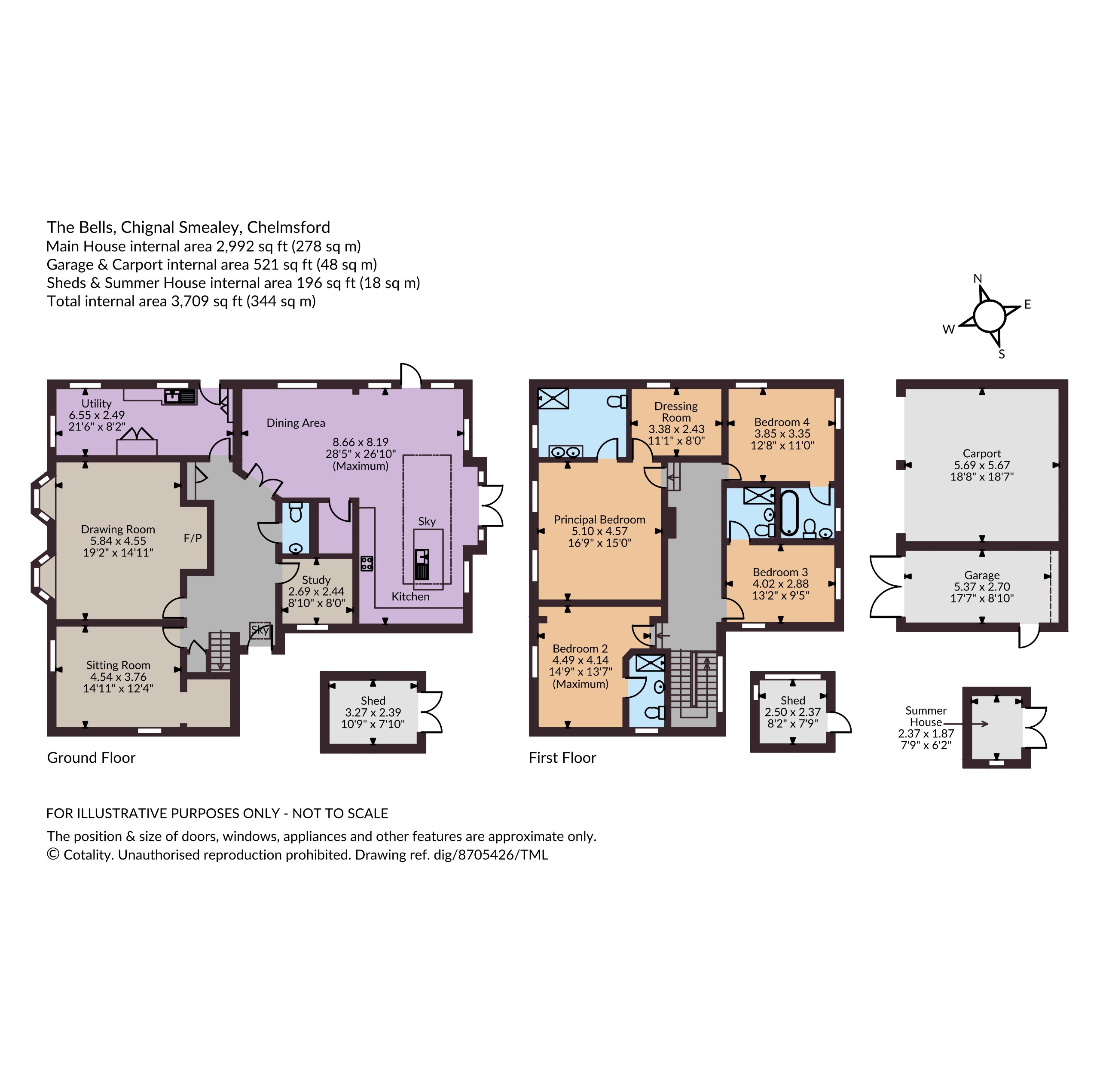 The Bells,, Chignal Smealey, Essex floorplan