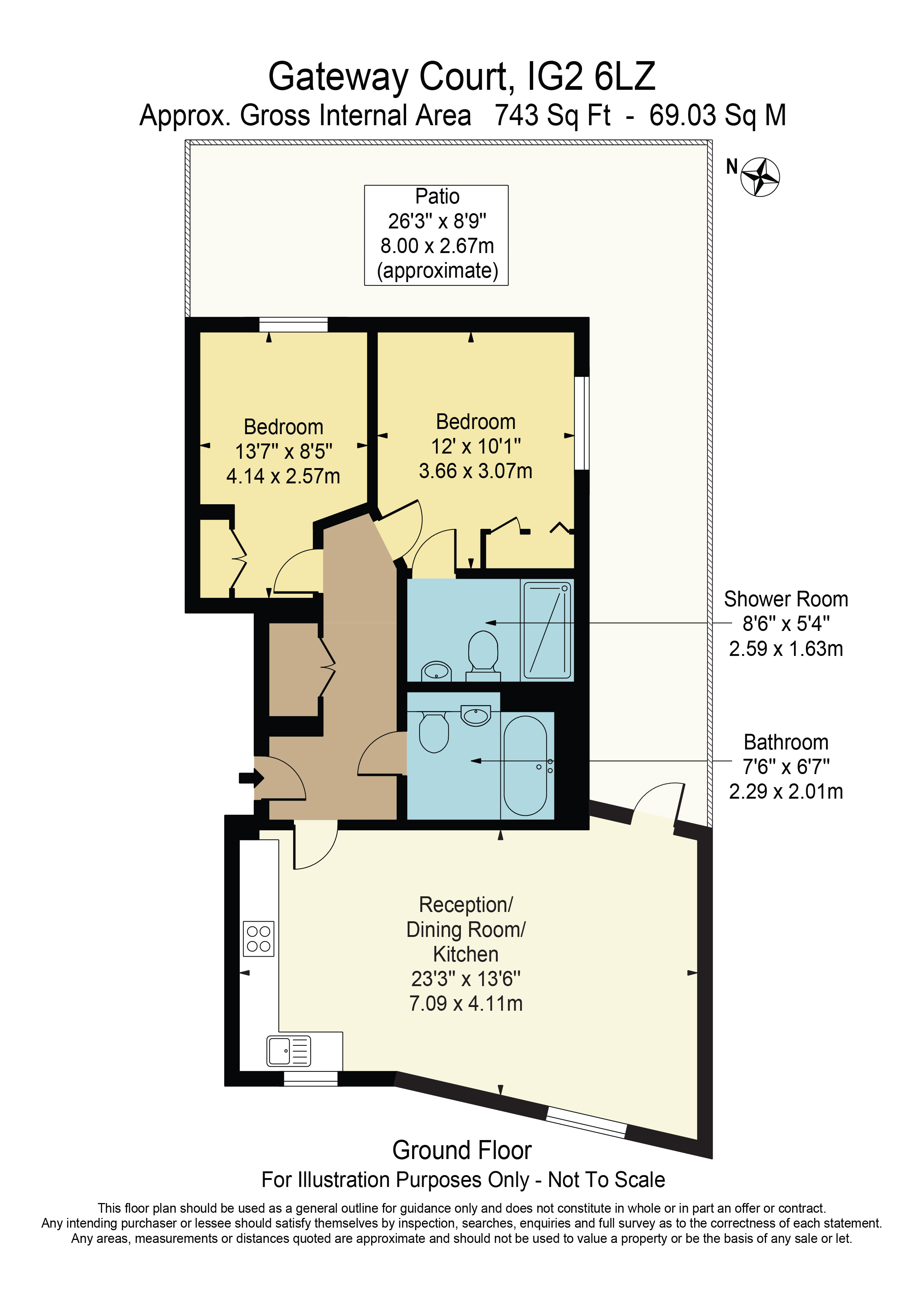 Gateway Court, 57 Parham Drive, Gants Hill IG2, 2 bedroom flat for
