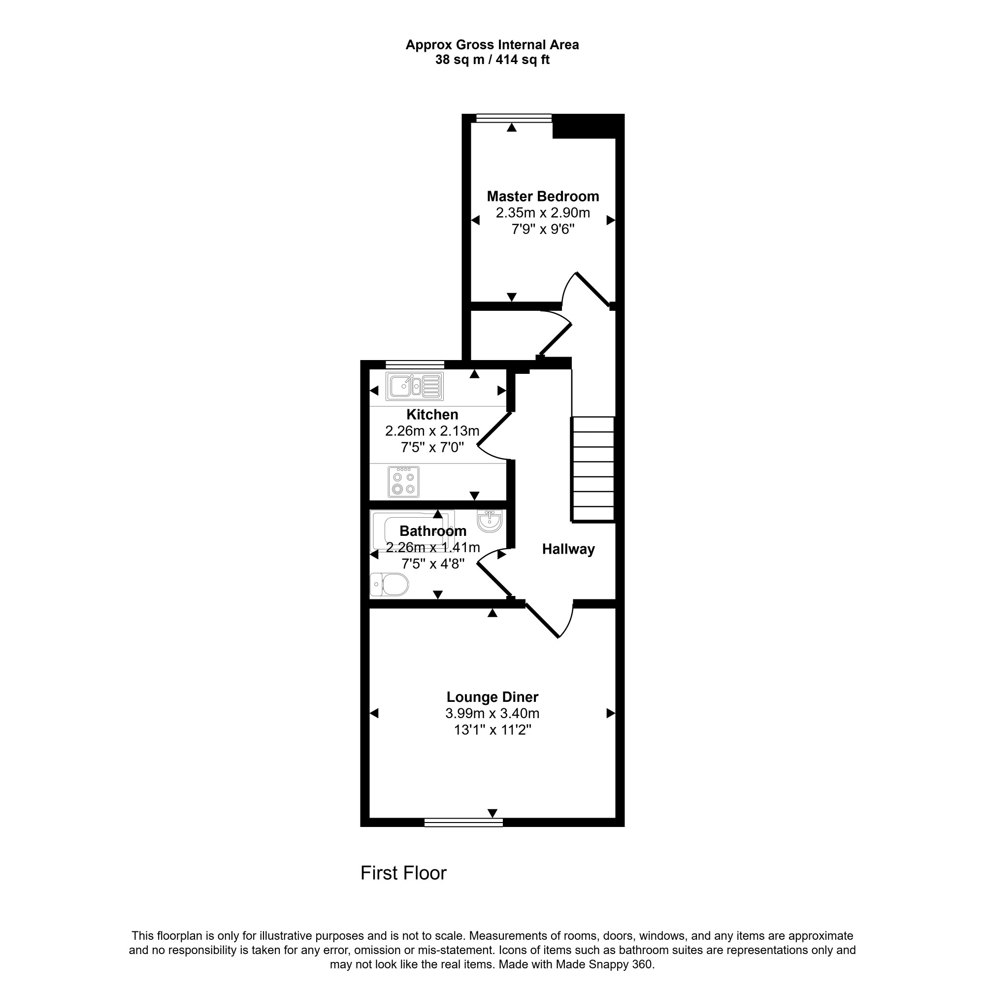 64 A&B, Albany Road, Chatham floorplan