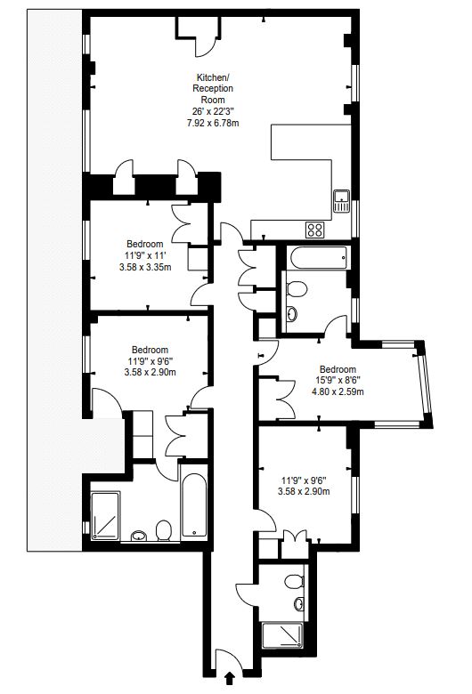 1409 Merchant Square, Merchant Square East, London floorplan