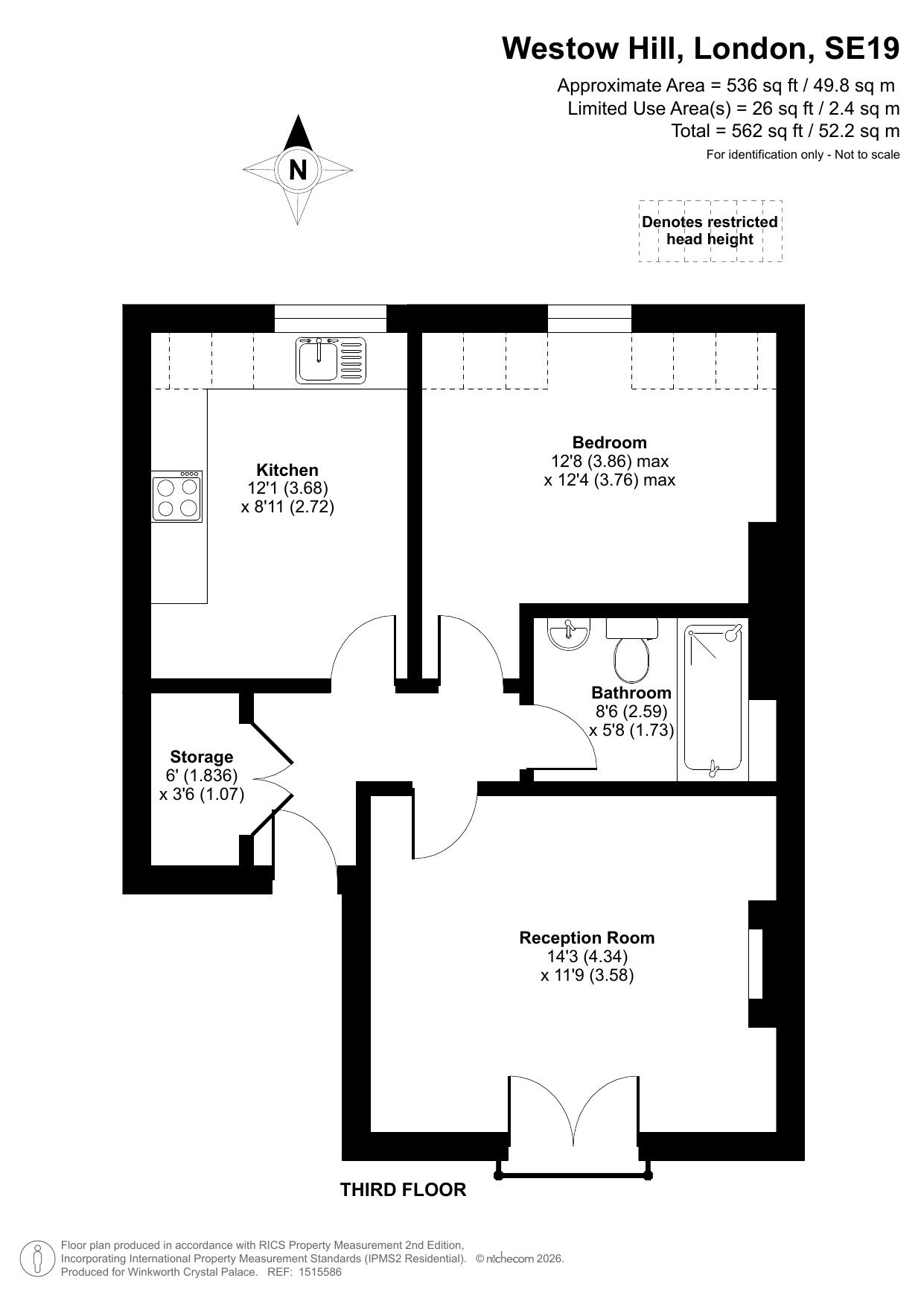 Flat 3, 76, Westow Hill, London floorplan