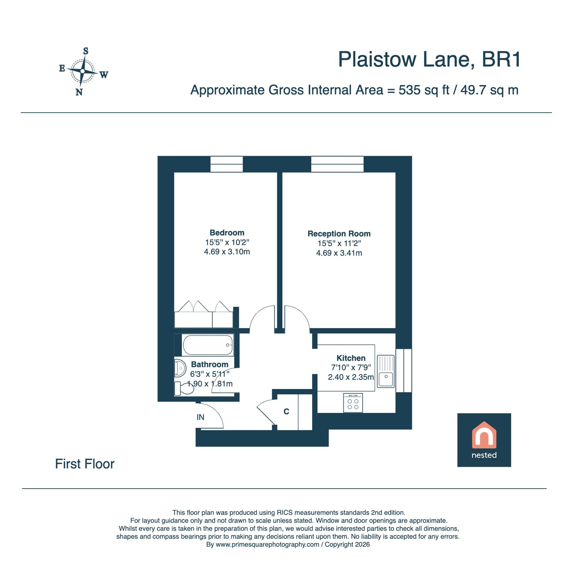 Flat 3, The Fairway, Bromley floorplan