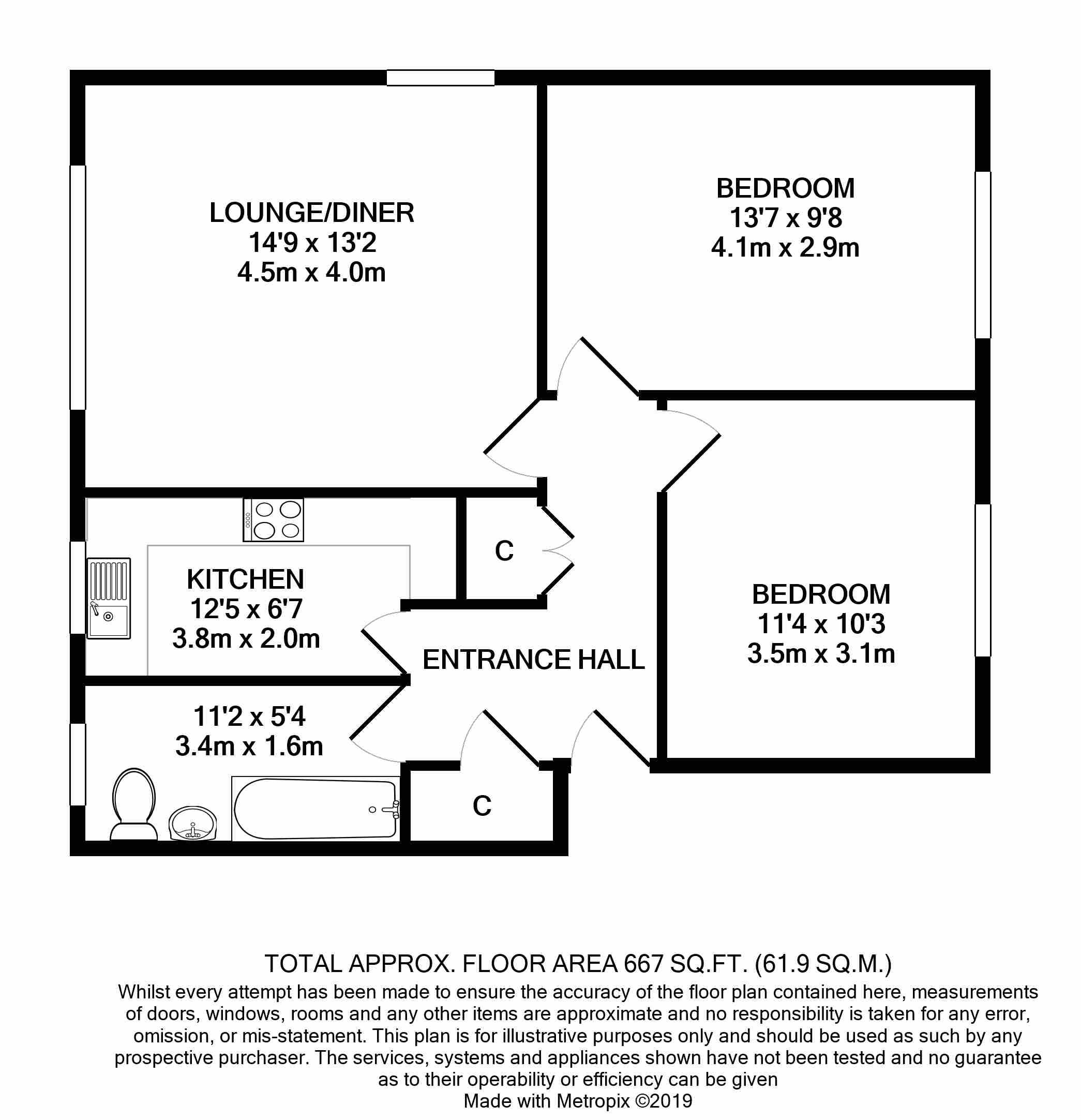 16, Lister Court, Purley floorplan