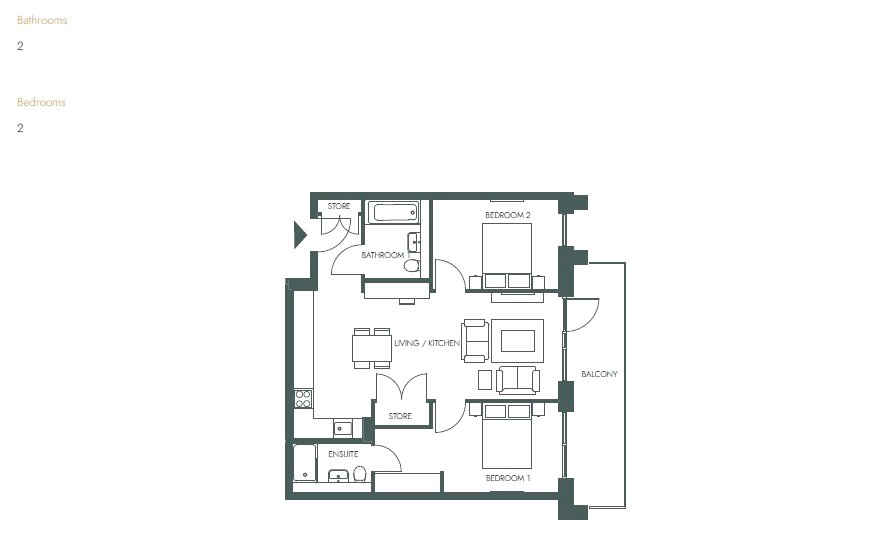 E311 The Waterfront, E311, The Waterfront, Poole floorplan