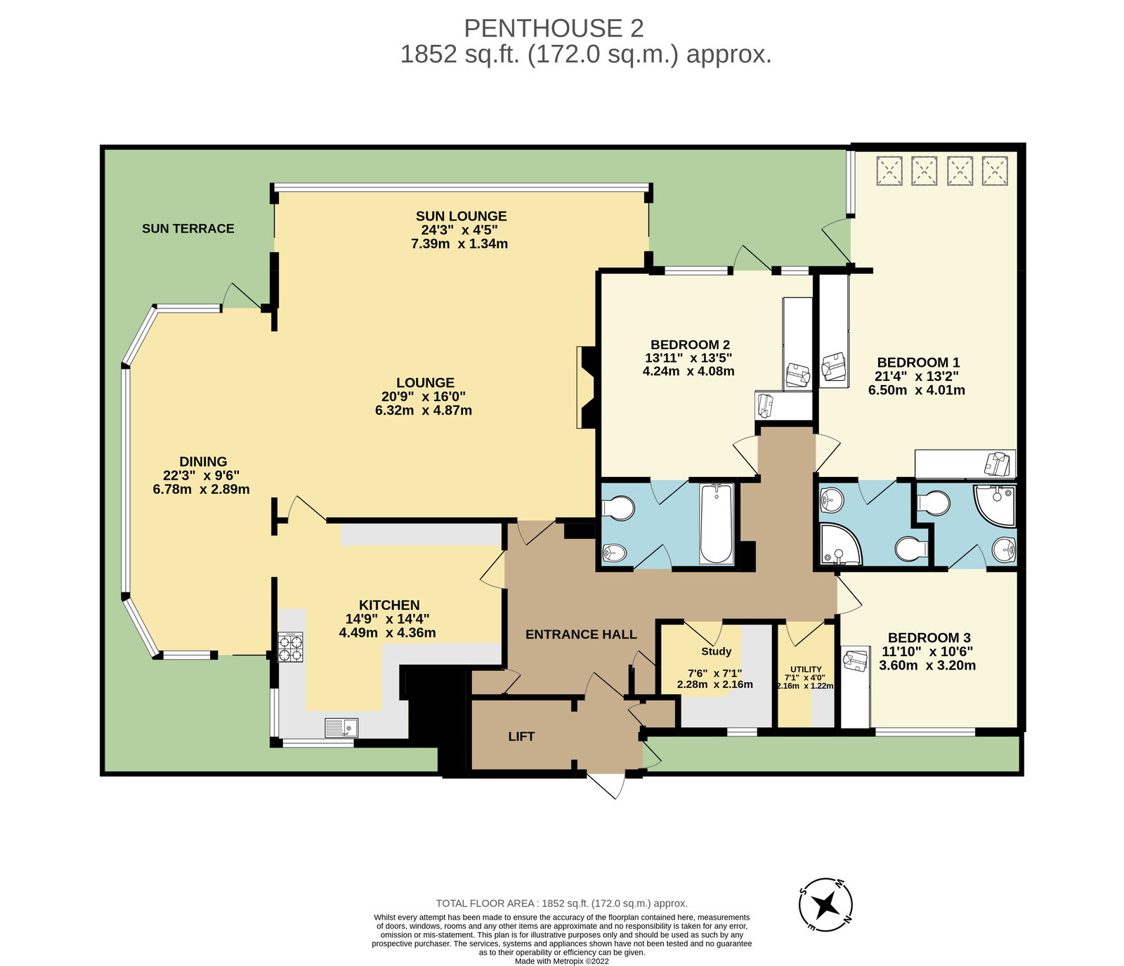 Penthouse 2 Imperial Court, Park Hill Road, Torquay floorplan