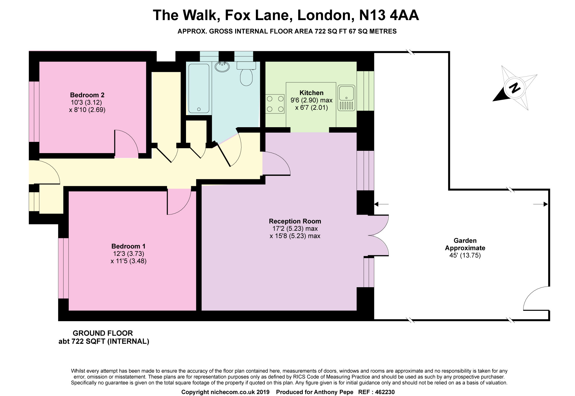 2 Bedrooms Flat for sale in The Walk, Fox Lane, Palmers Green, London N13