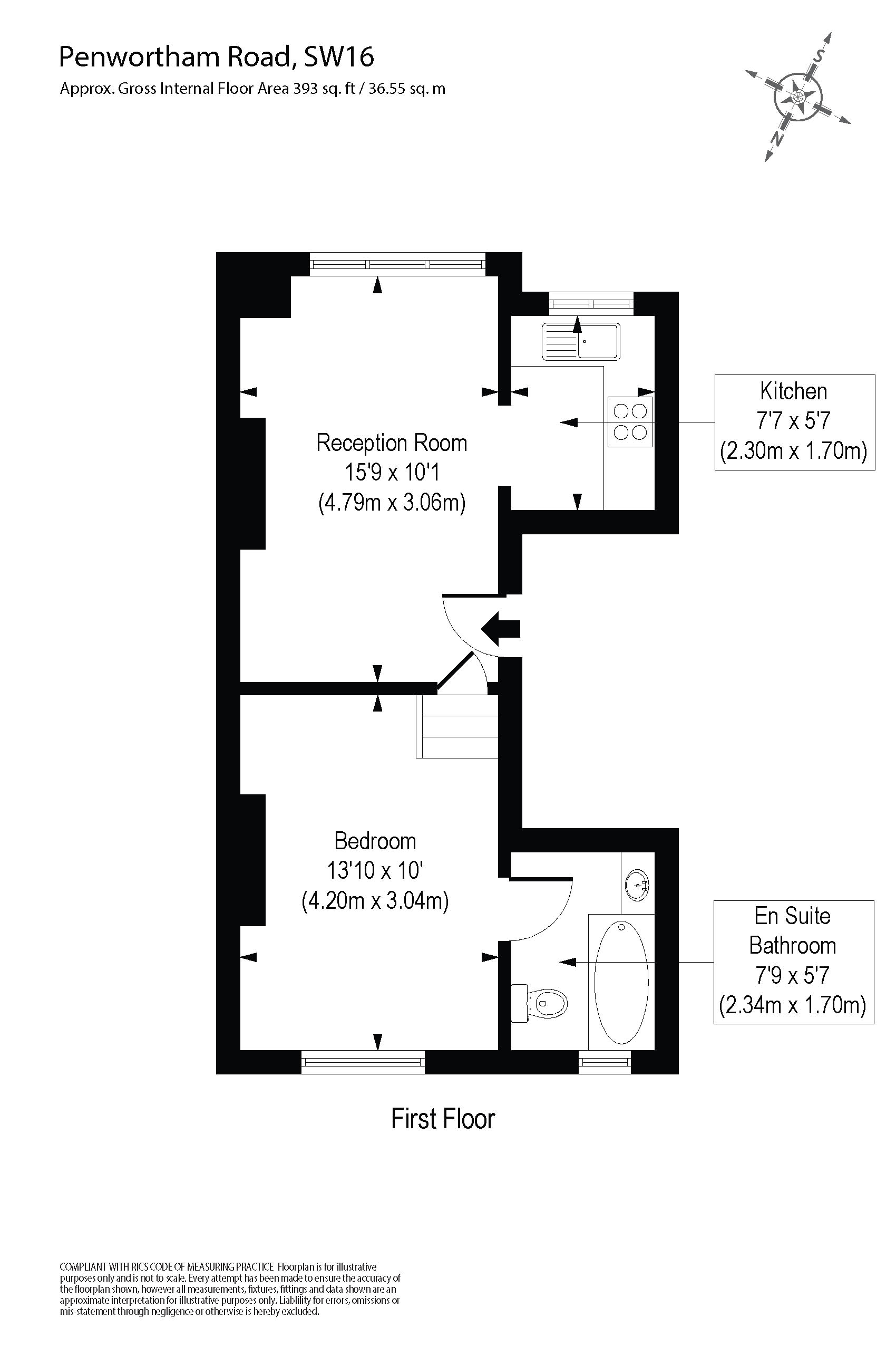 Flat 2, 48, Penwortham Road, London floorplan