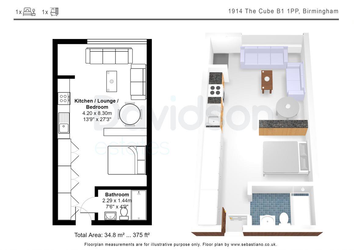 1914, The Cube West, Birmingham floorplan