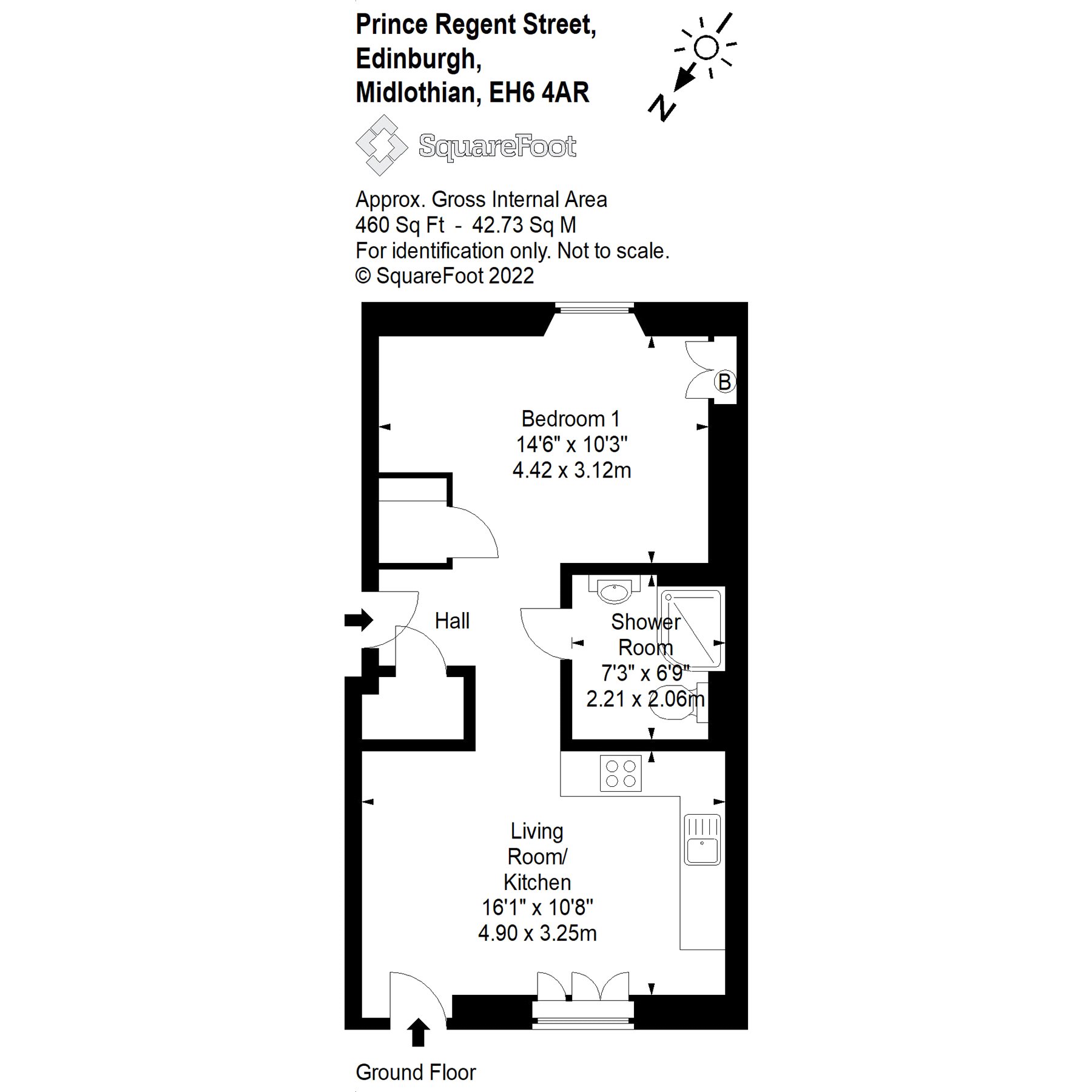 Prince Regent Street, Leith, Edinburgh EH6, 1 bedroom flat for sale