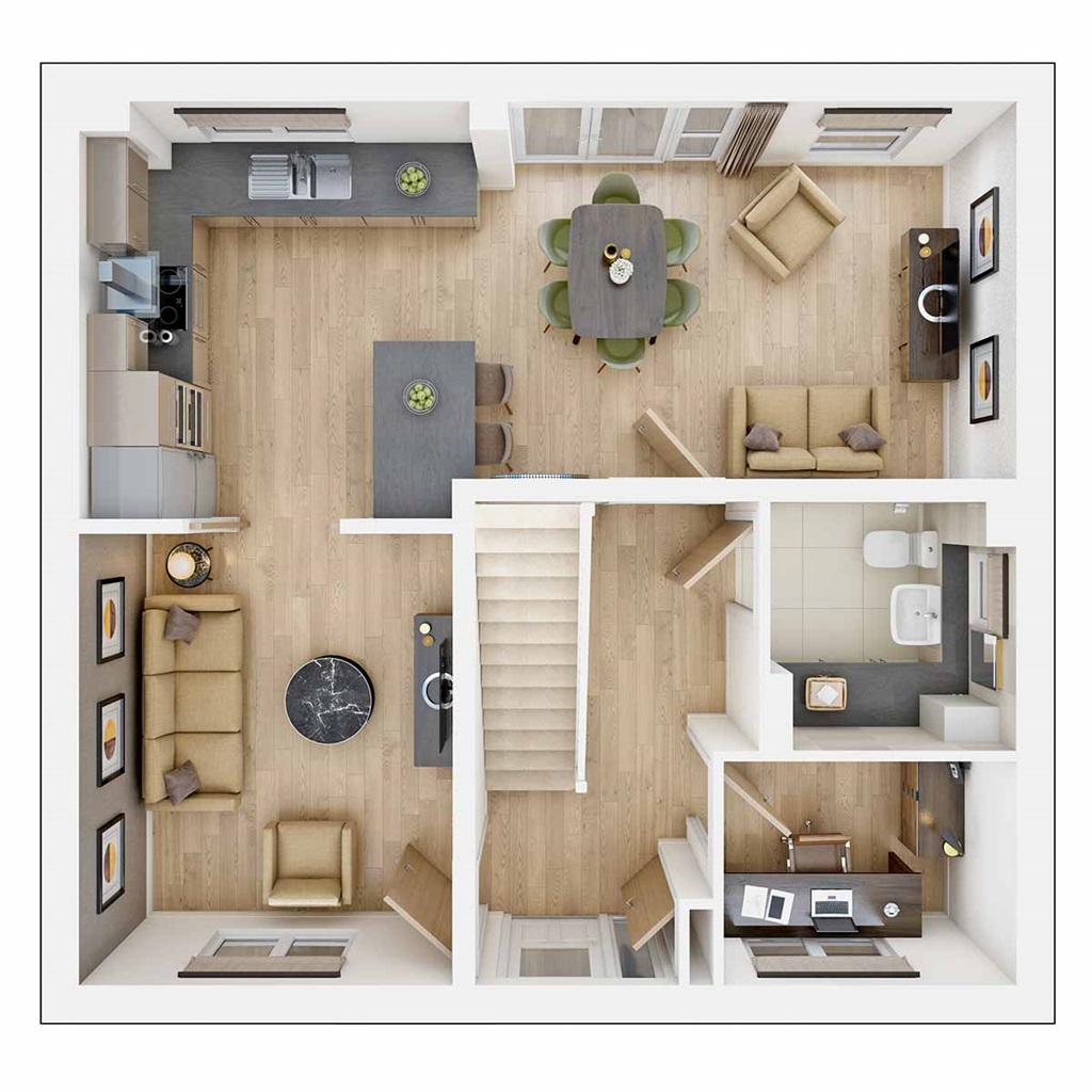 The Aireton - Plot 49, Twill Meadow, Nuneaton Road, Bulkington floorplan