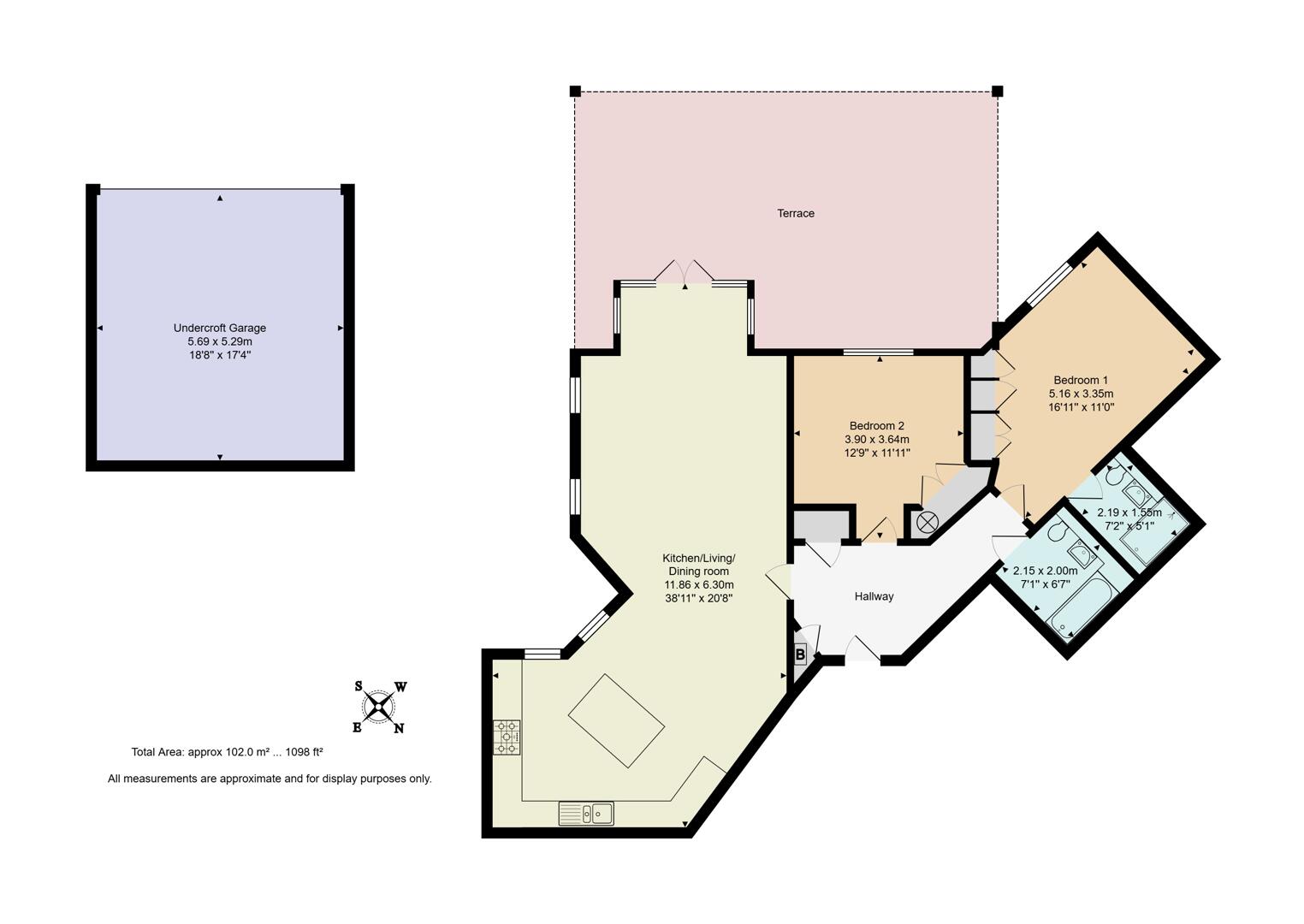 Flat 2, Westbridge Park, 24 West Overcliff Drive, Bournemouth floorplan