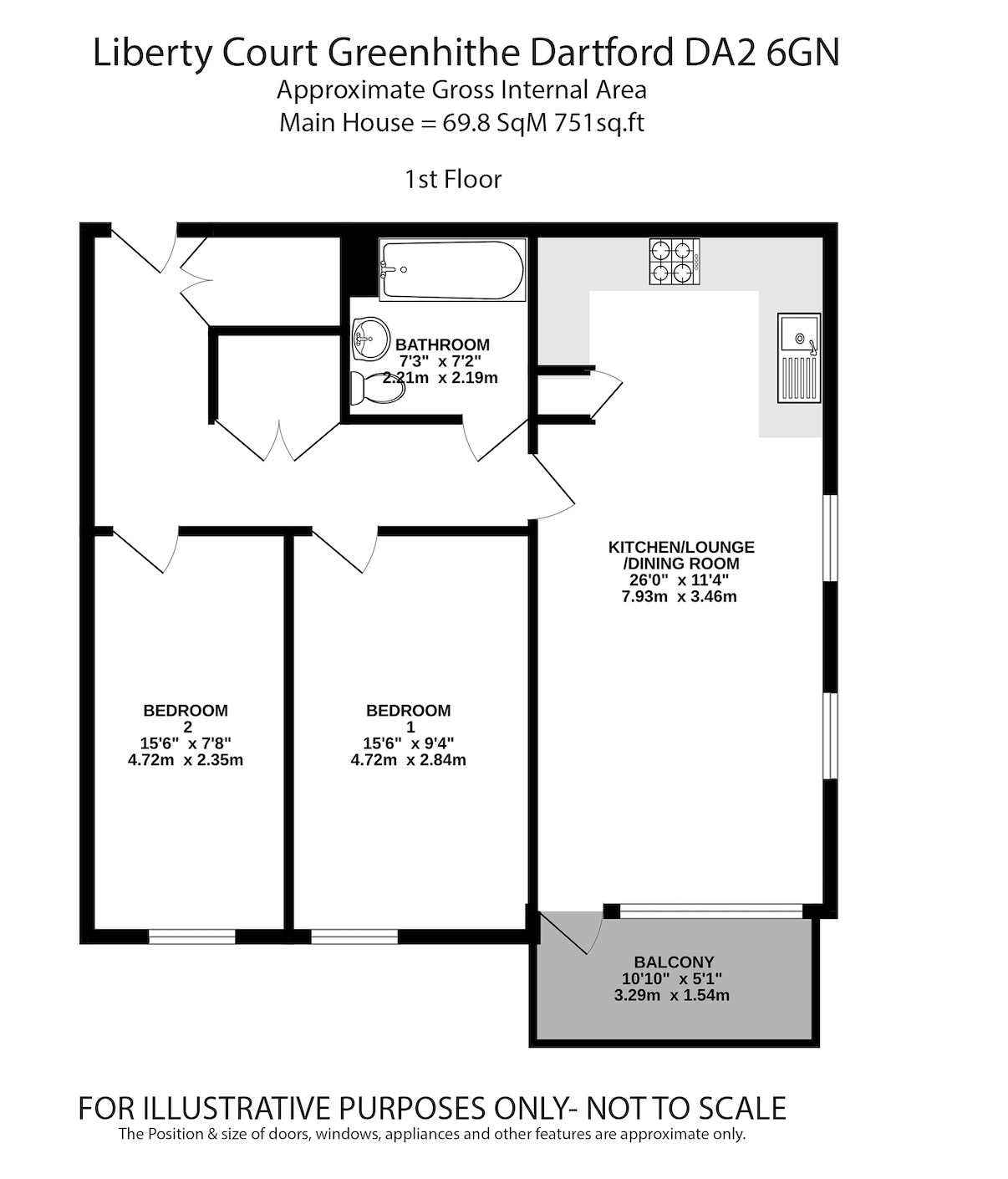 57 Liberty Court, Stone, Kent floorplan