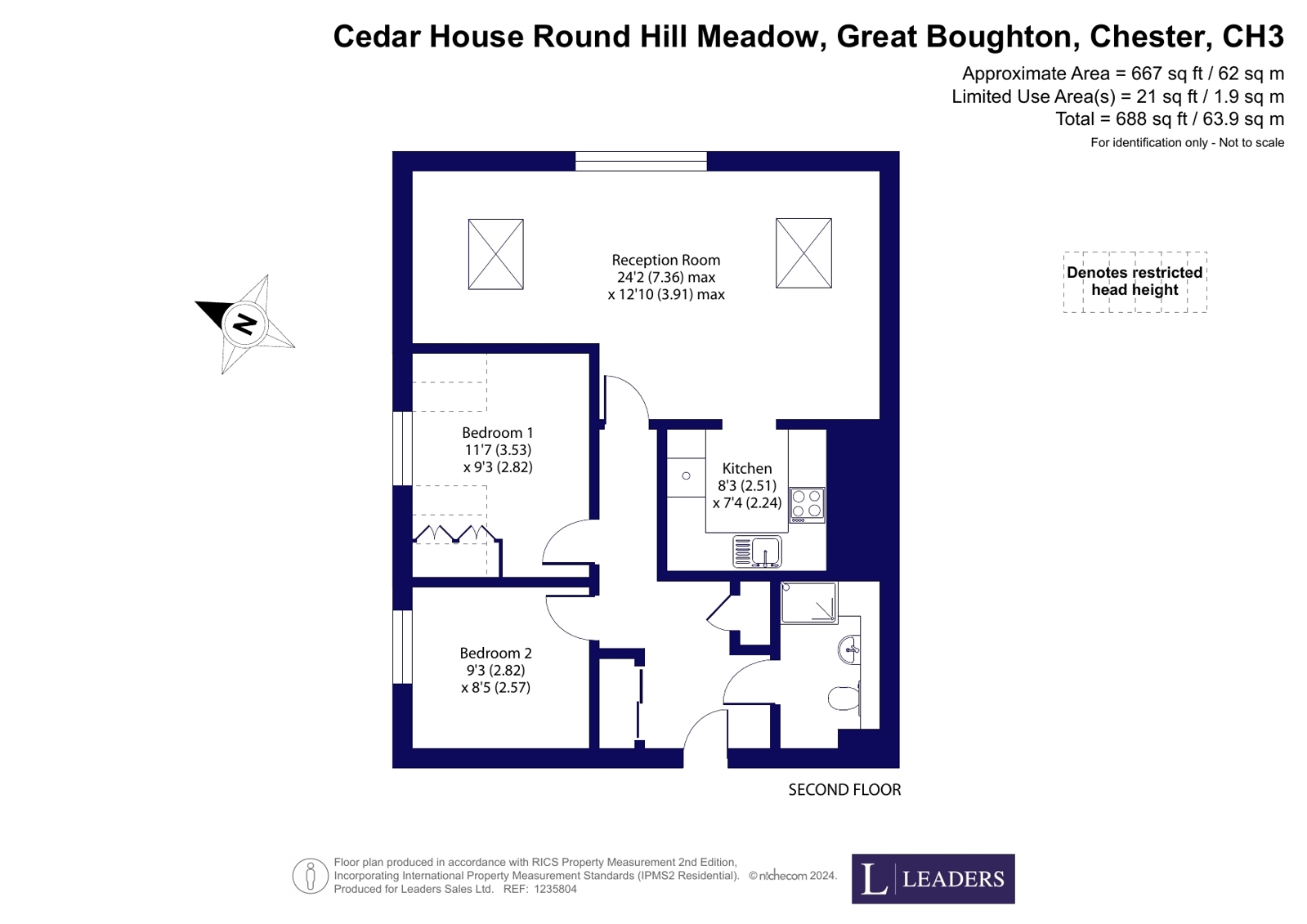 Flat 59, Cedar House,, Round Hill Meadow, Chester floorplan