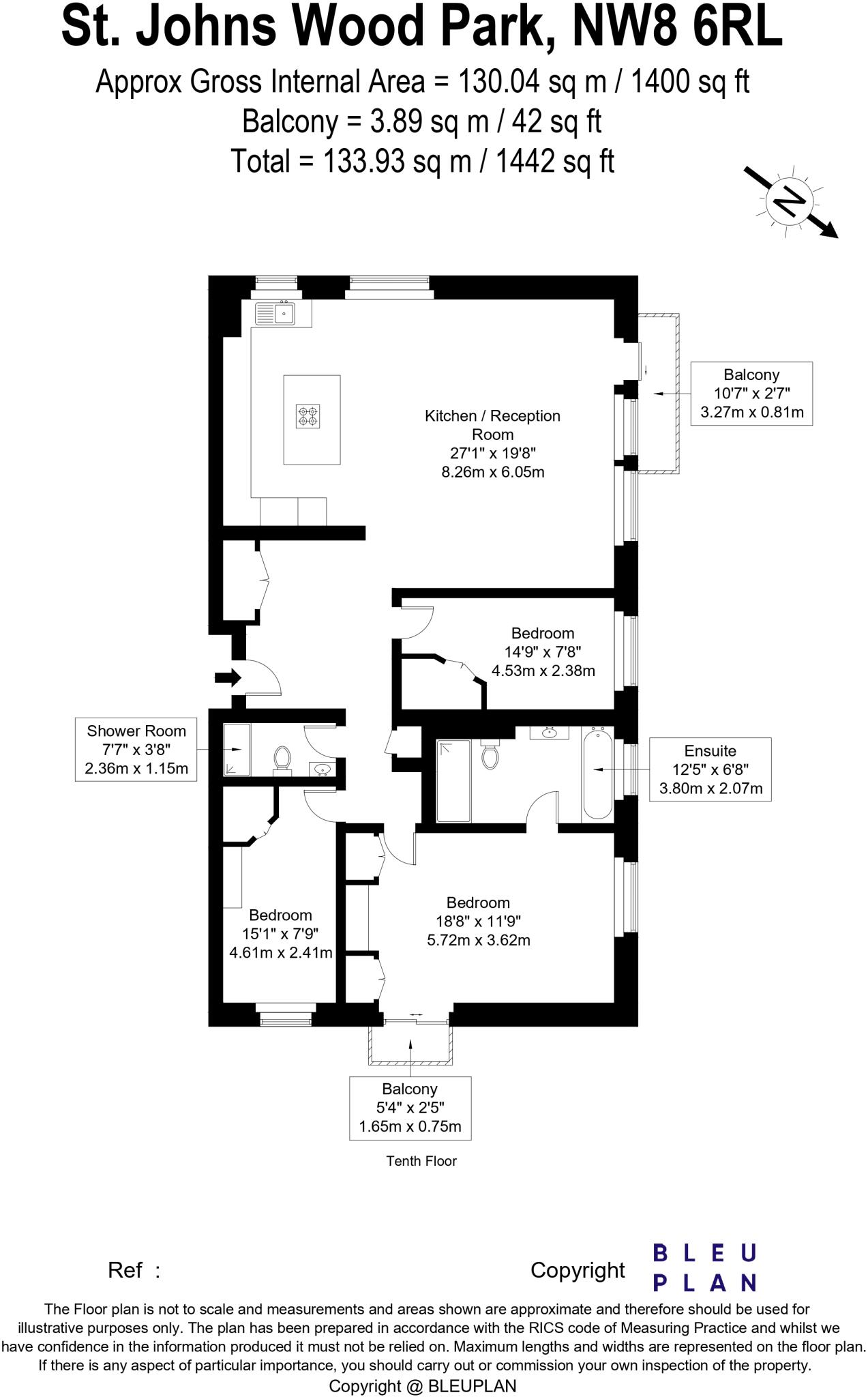 Flat 82, Walsingham, St. Johns Wood Park, London floorplan