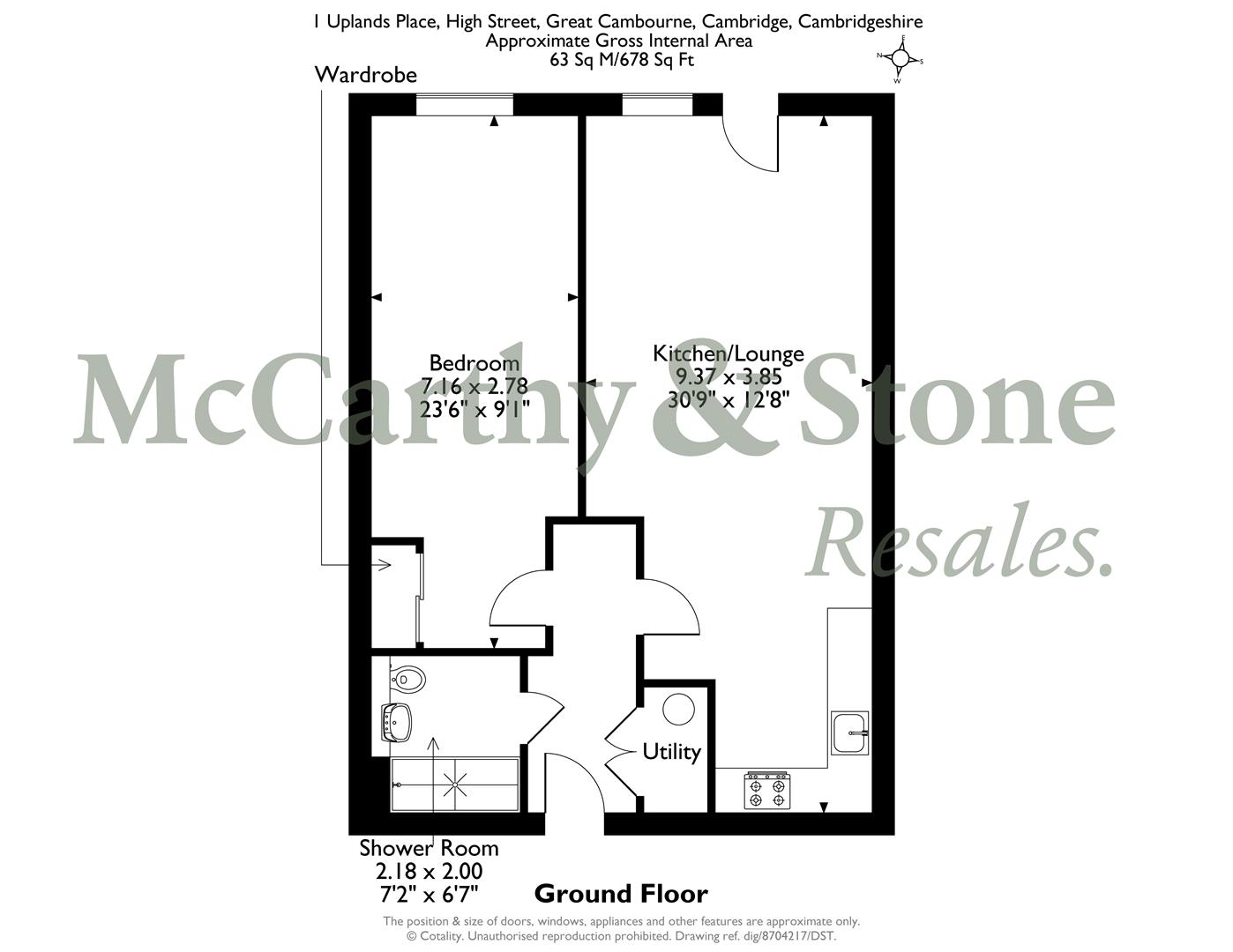 1 Uplands Place, High Street, Cambridge floorplan
