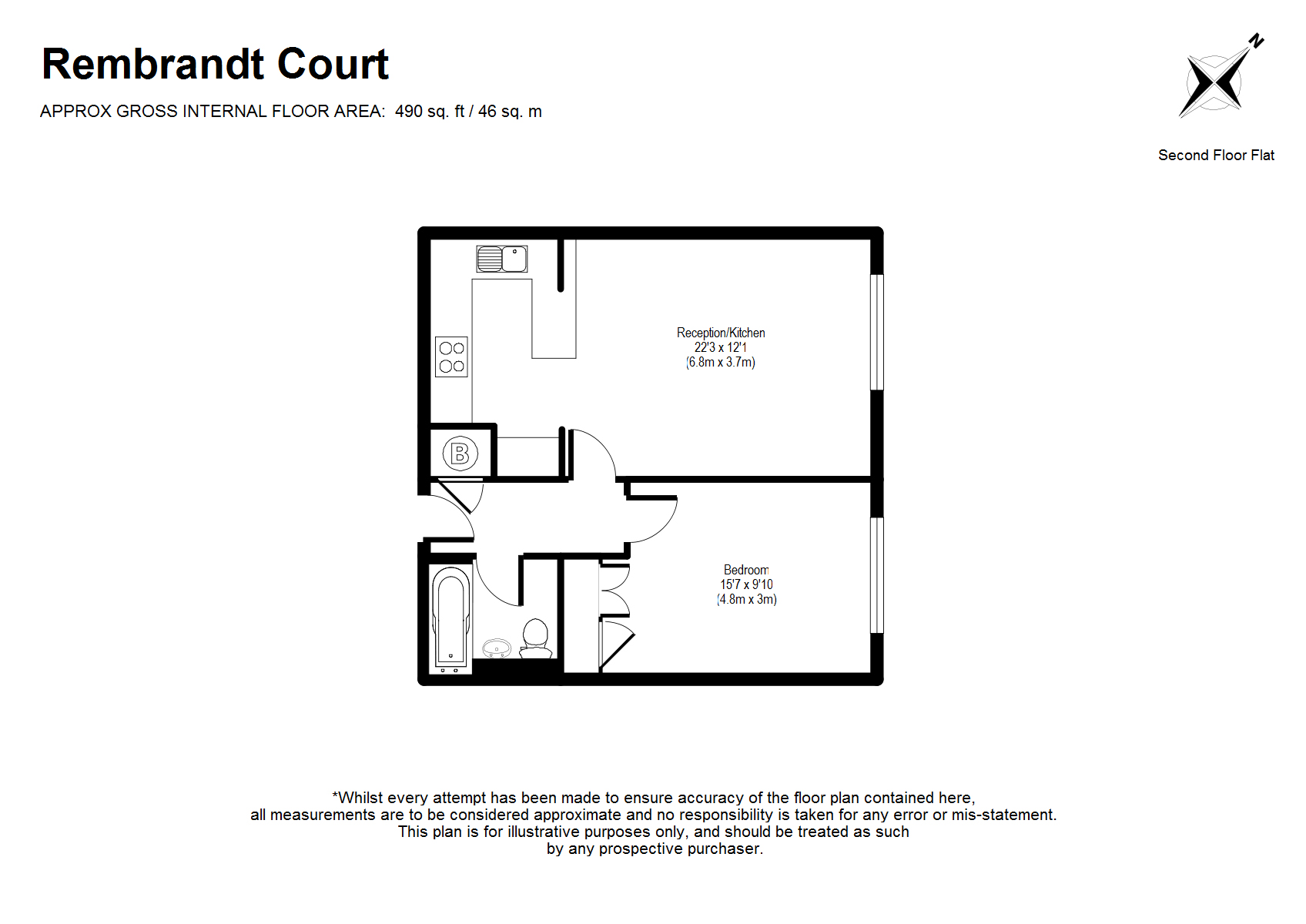 1 Bedrooms Flat to rent in Rembrandt Court, Stoneleigh KT19