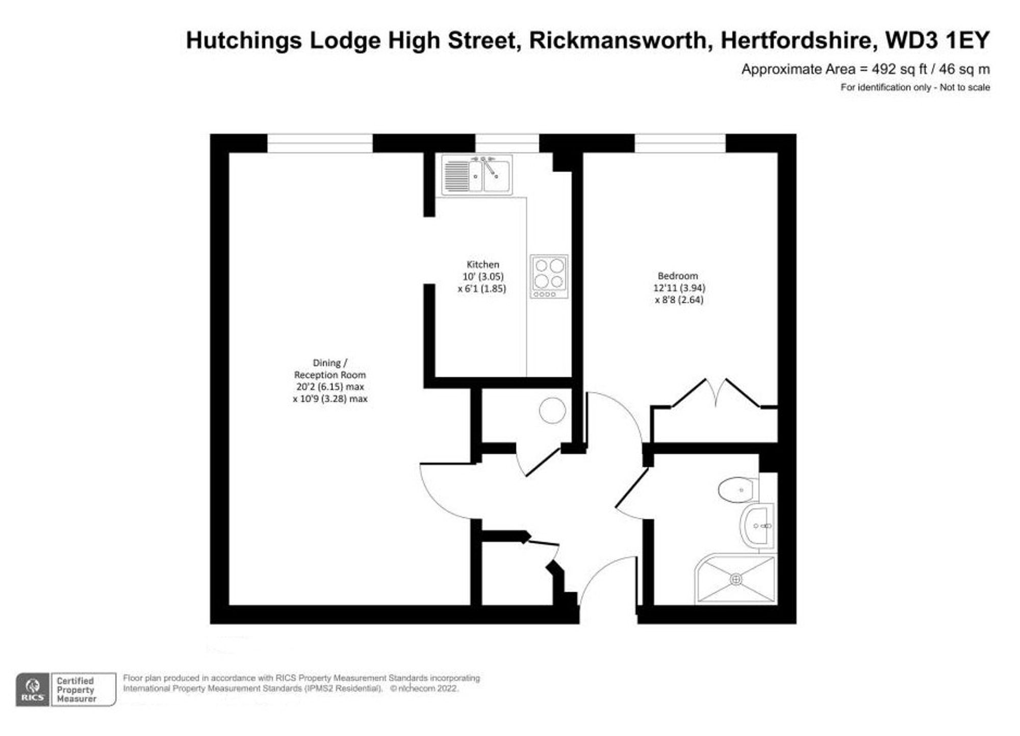 Flat 19, Hutchings Lodge High Street, Rickmansworth floorplan