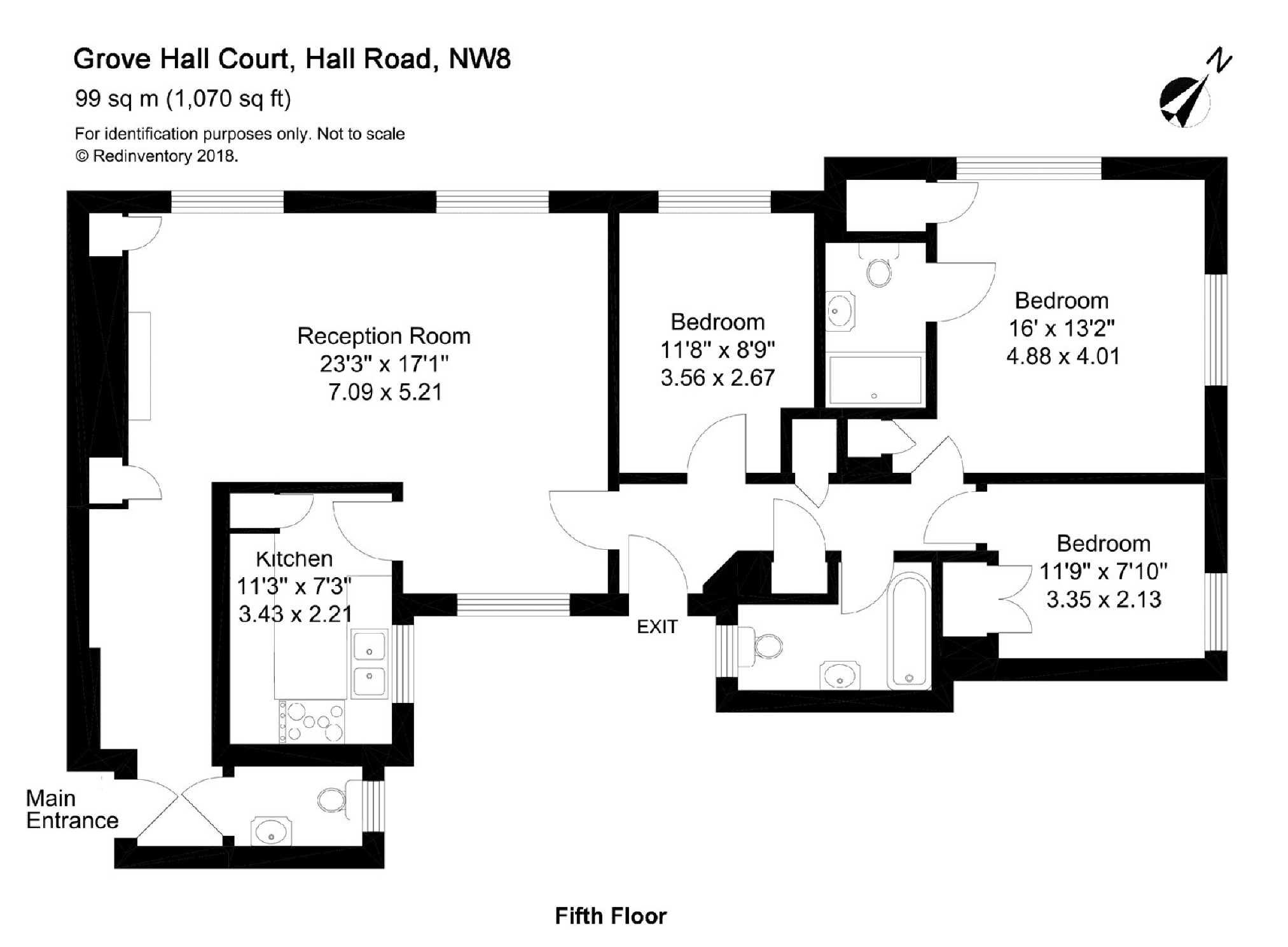 3 Bedrooms Flat to rent in Grove Hall Court, London NW8