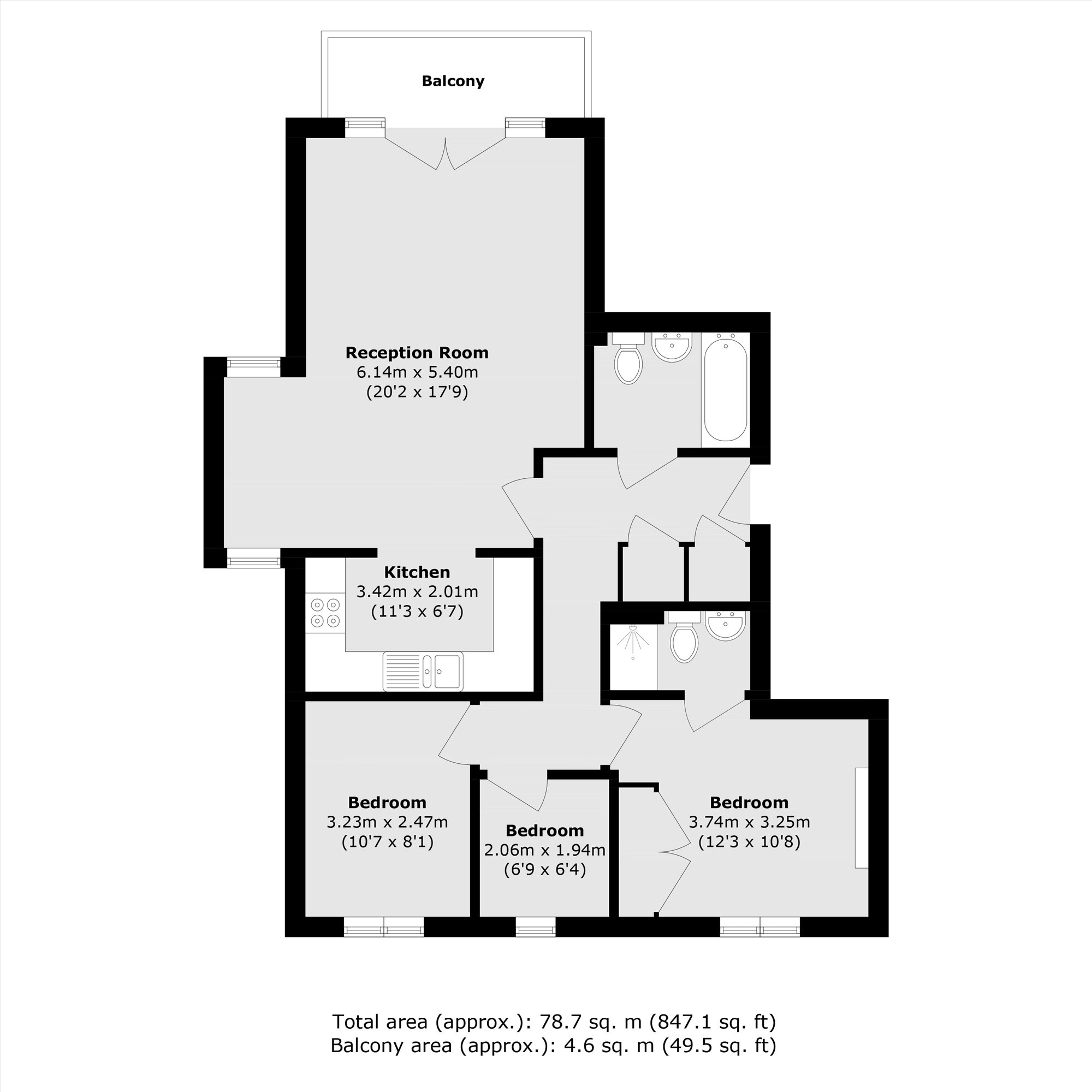 Flat 7, White Lodge Court, Staines Road East, Sunbury-On-Thames floorplan