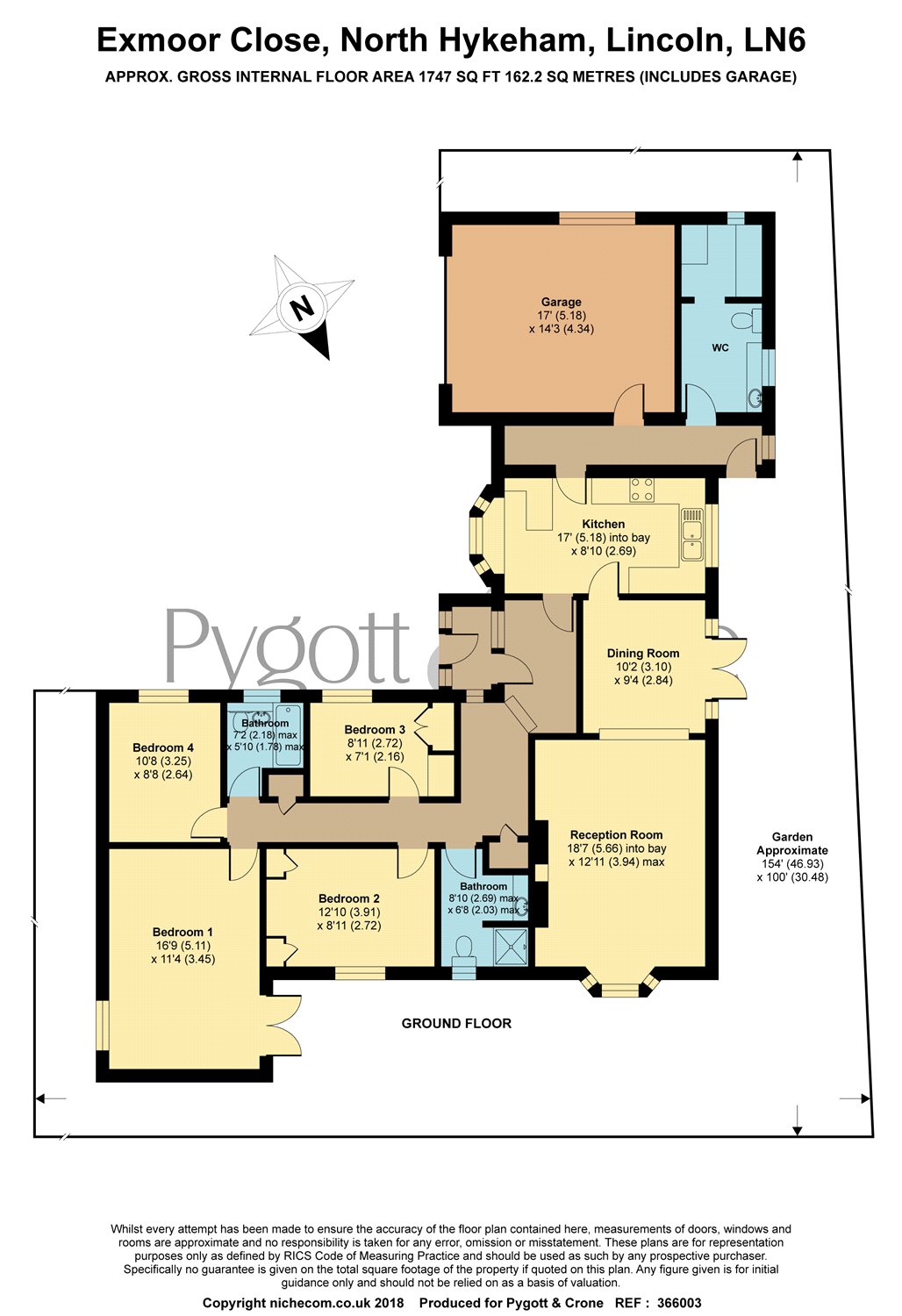 4 Bedrooms Bungalow for sale in Exmoor Close, North Hykeham LN6