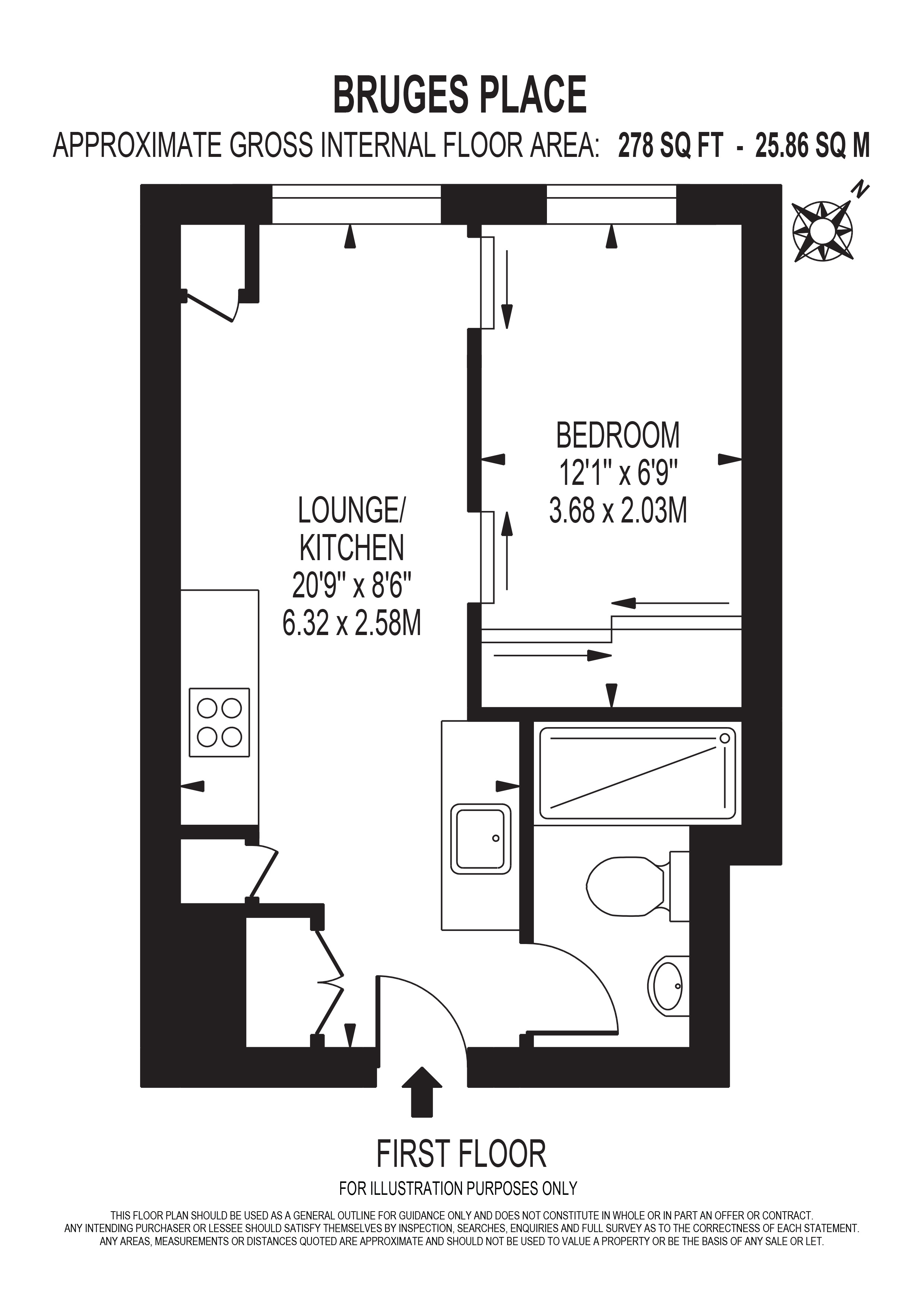 1 Bedrooms Flat to rent in Randolph Apartments, Bruges Place, Camden NW1