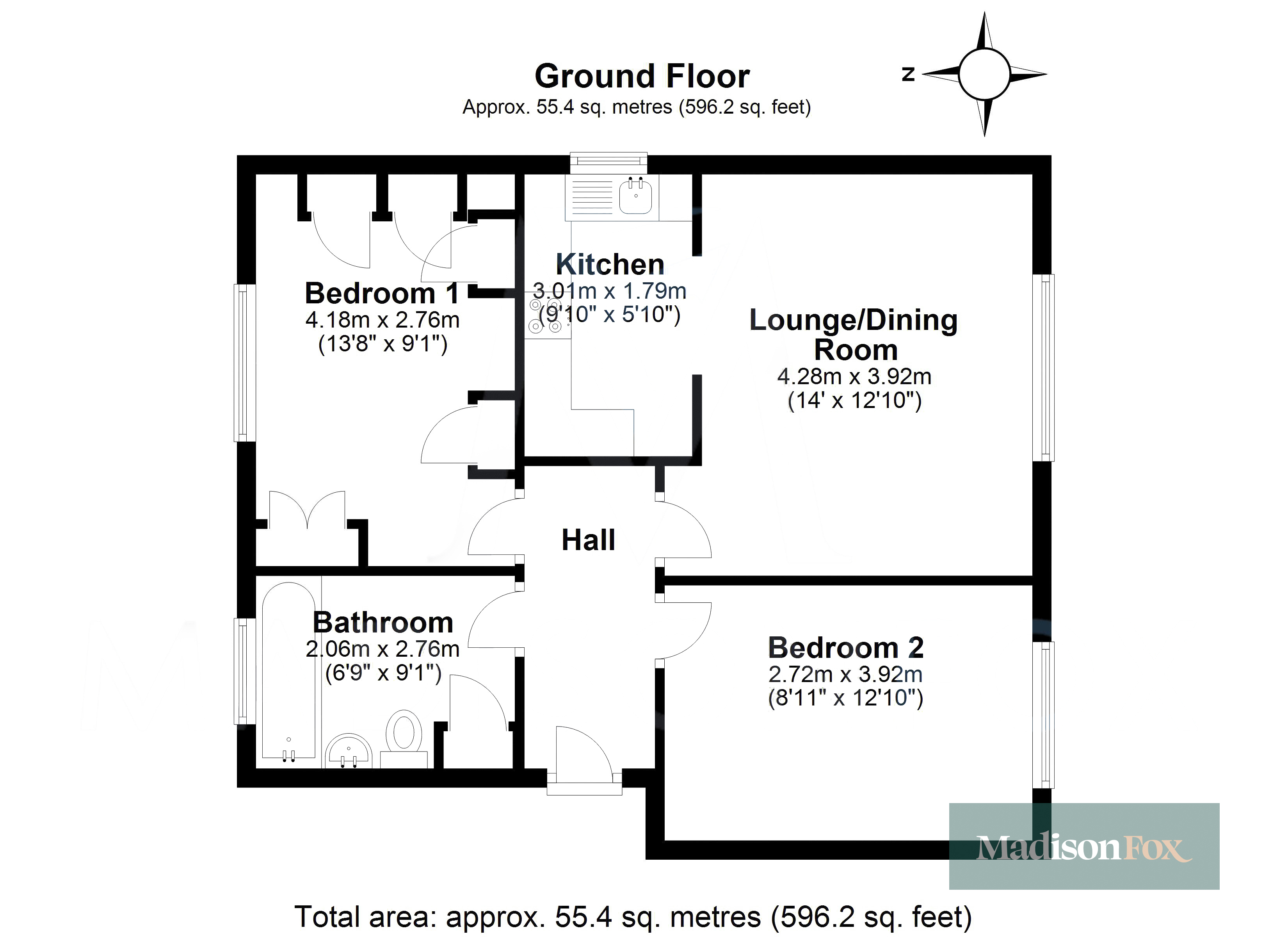 Flat 1, Leinster Court 484-494,, New North Road, Ilford floorplan