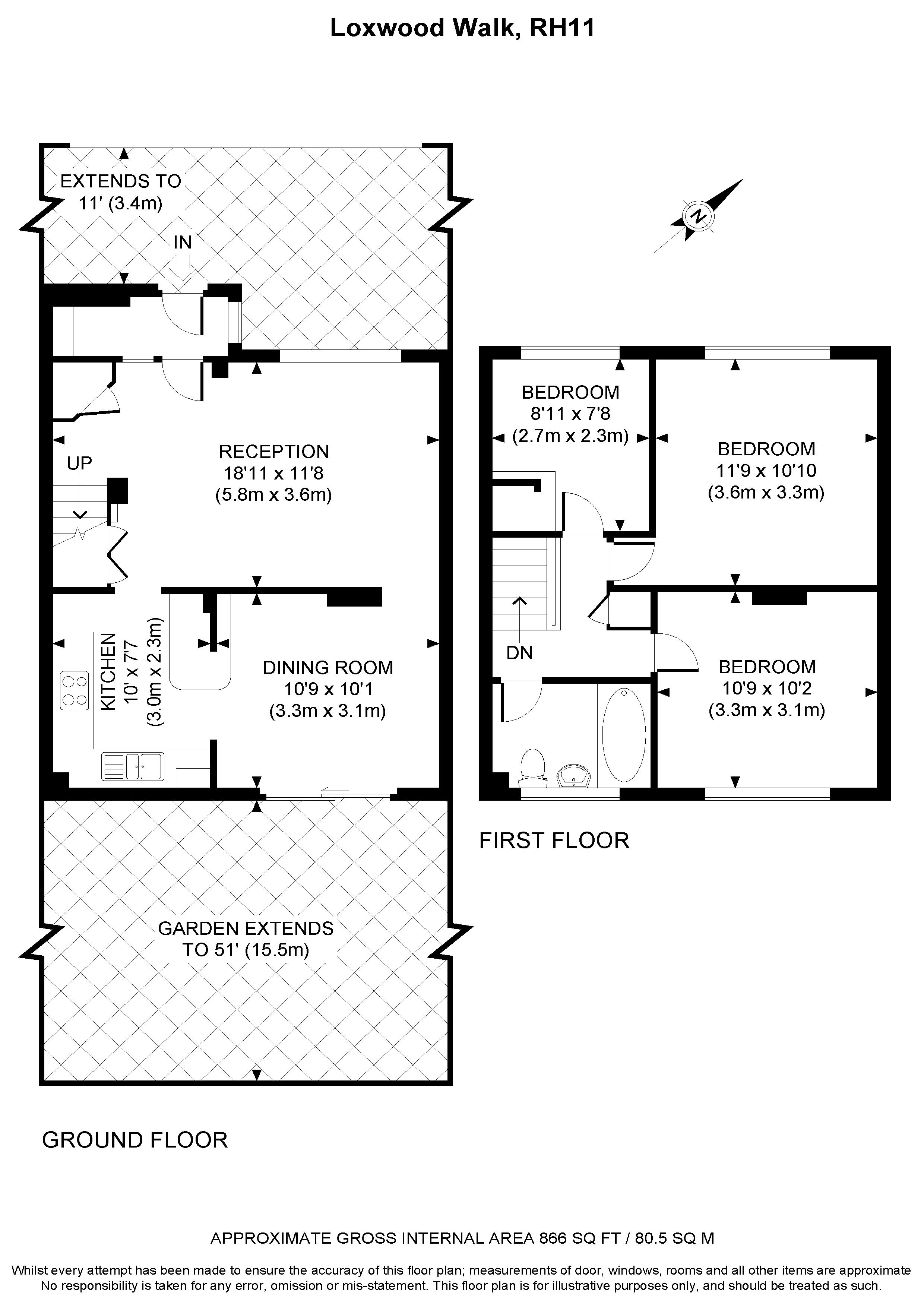 3 Bedrooms Terraced house for sale in Loxwood Walk, Ifield, Crawley RH11