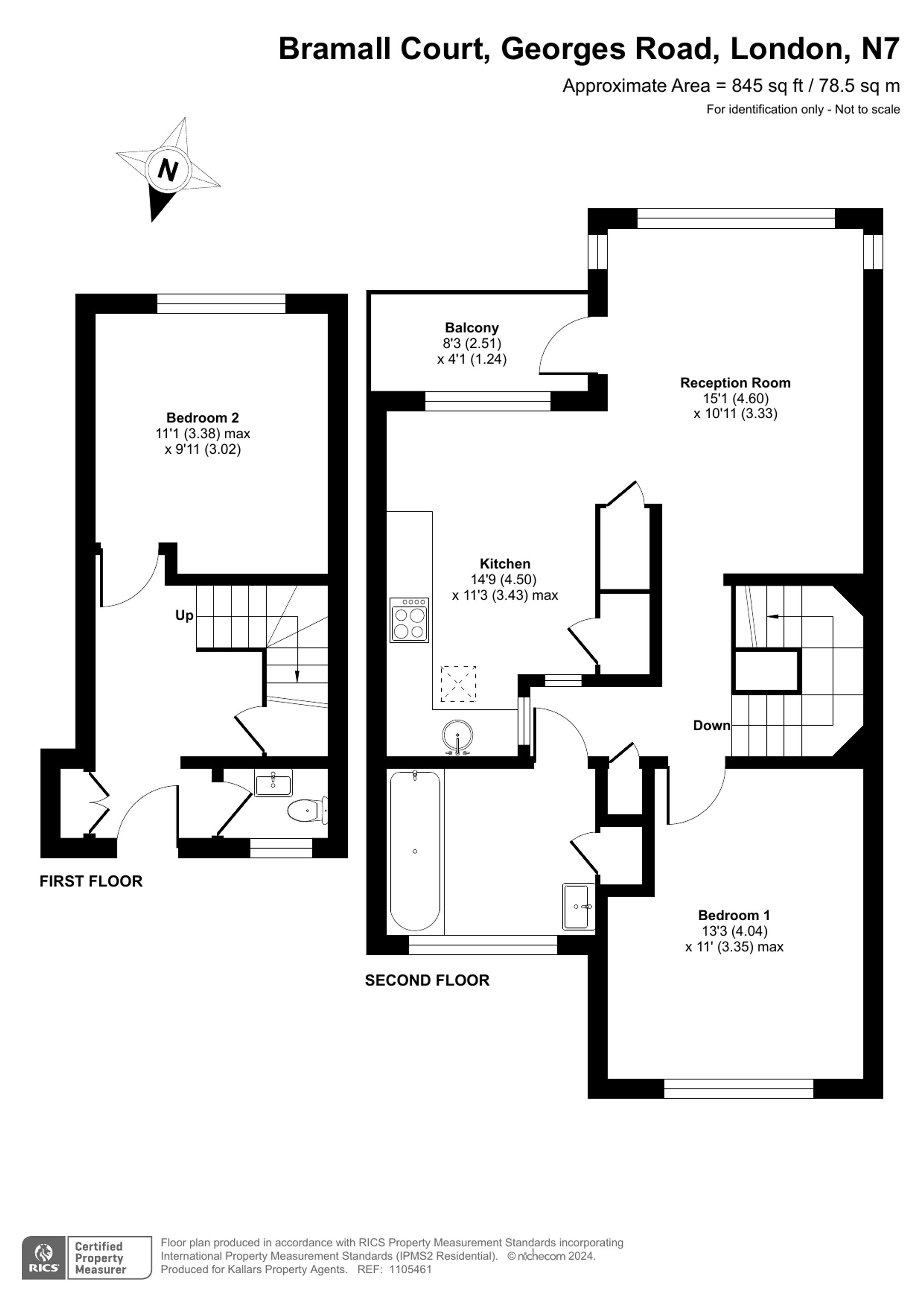 Flat 8, Bramall Court Georges Road, London floorplan