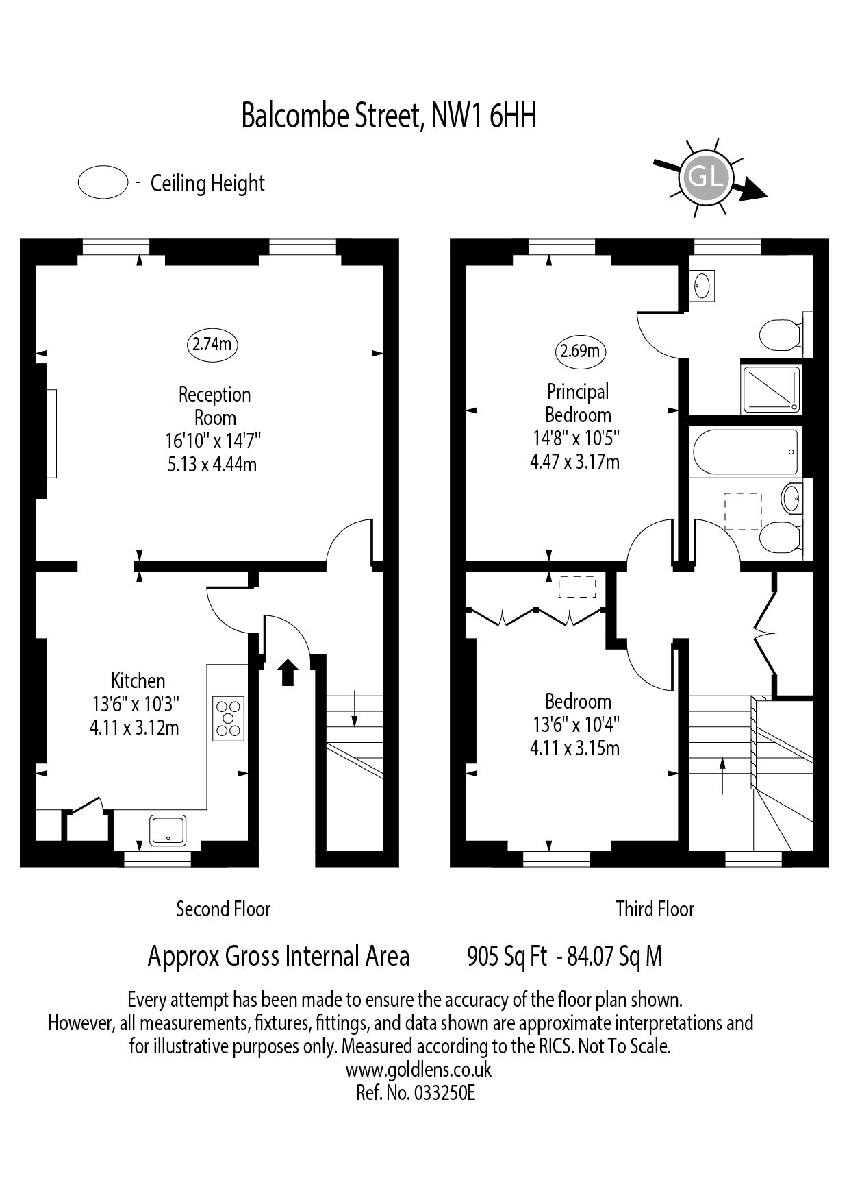 Flat 3, 35, Balcombe Street, London floorplan