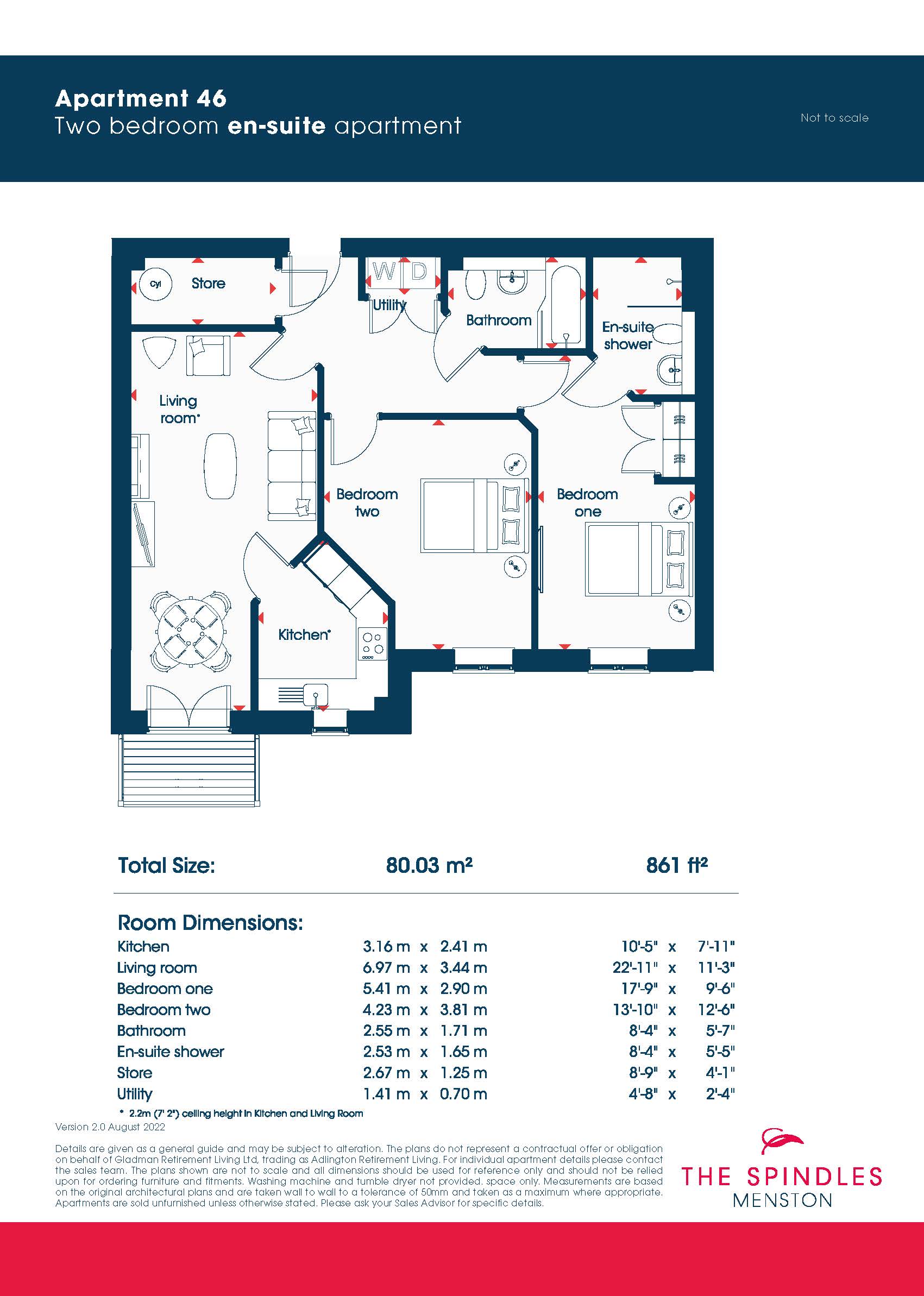 Apartment 46,, The Spindles, Menston floorplan